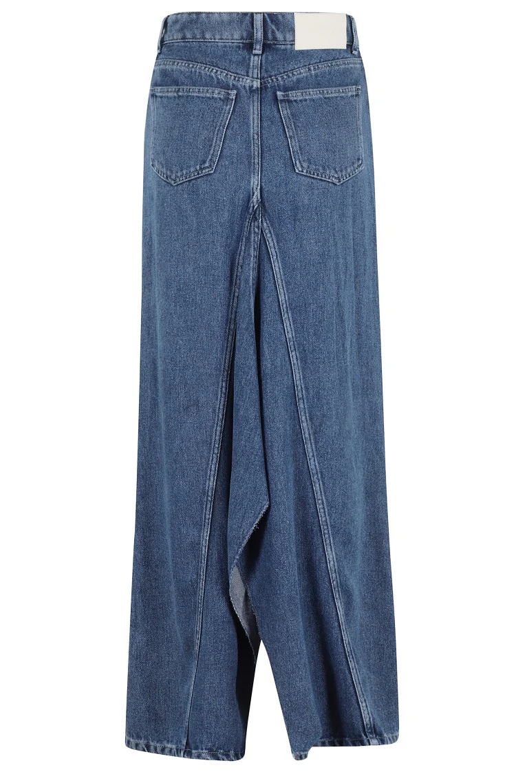 Denim Skirt With Unique Front