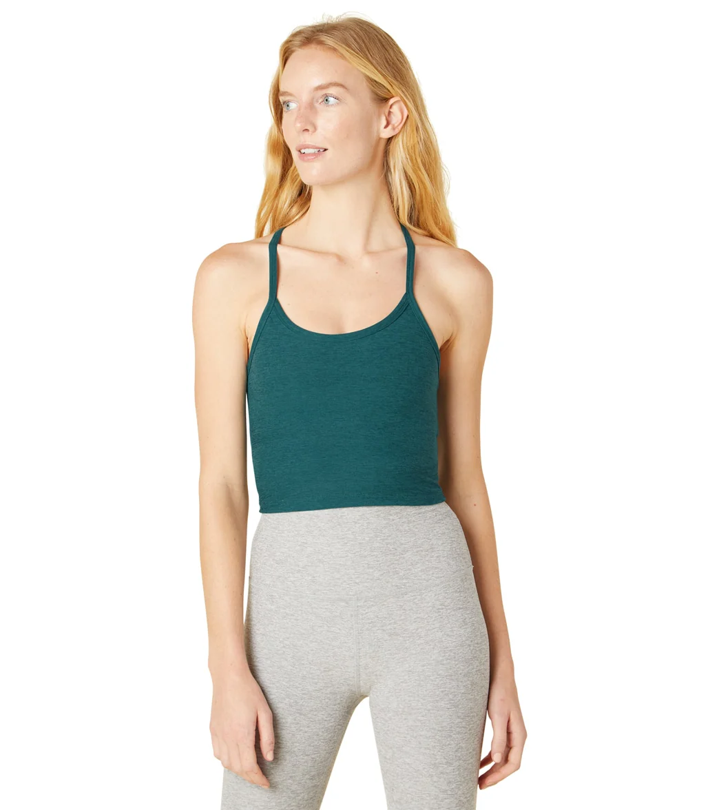 Beyond Yoga Spacedye Slim Racerback Cropped Tank Deep Sea Heather