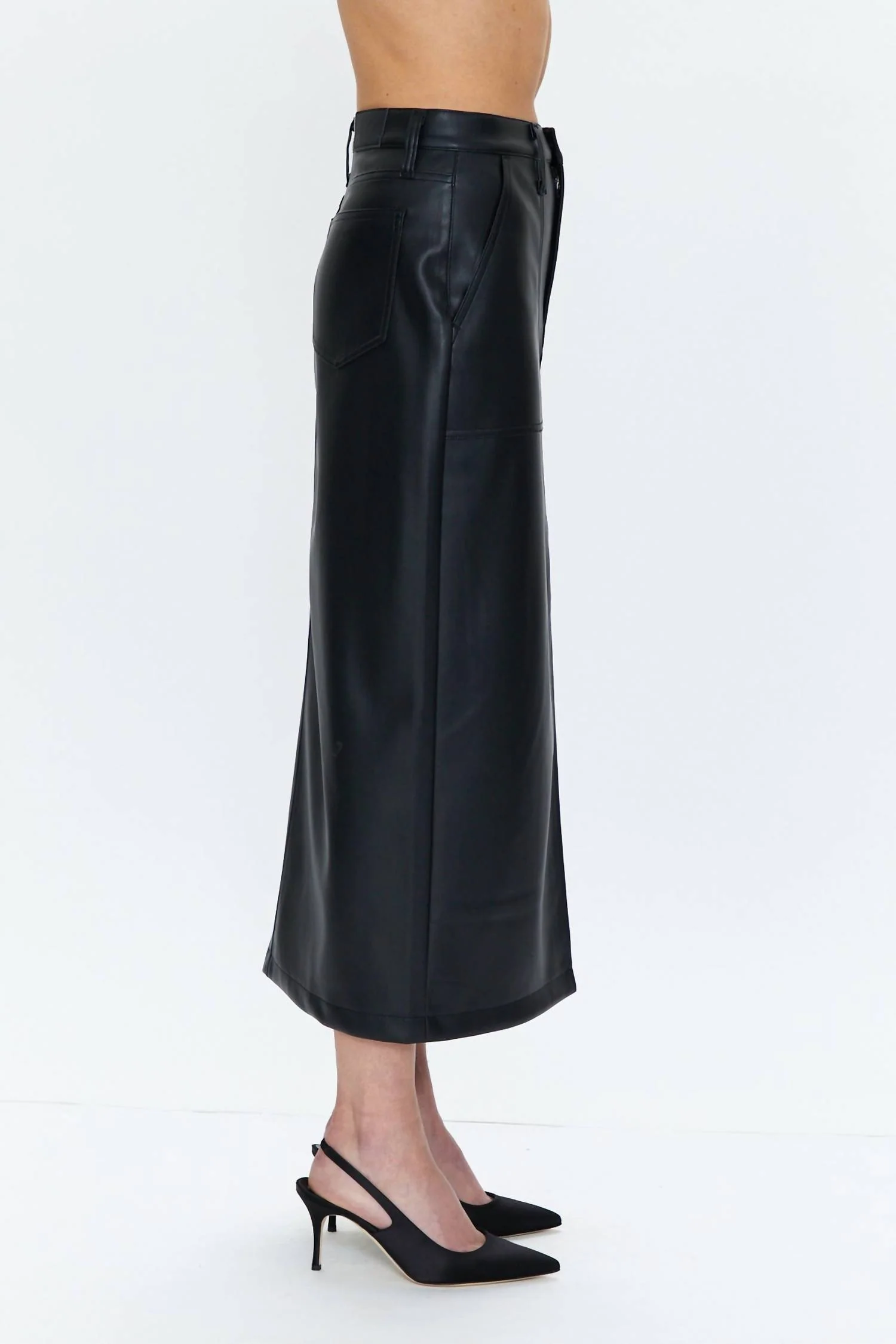 Alice Utility Midi Skirt In Slate Black