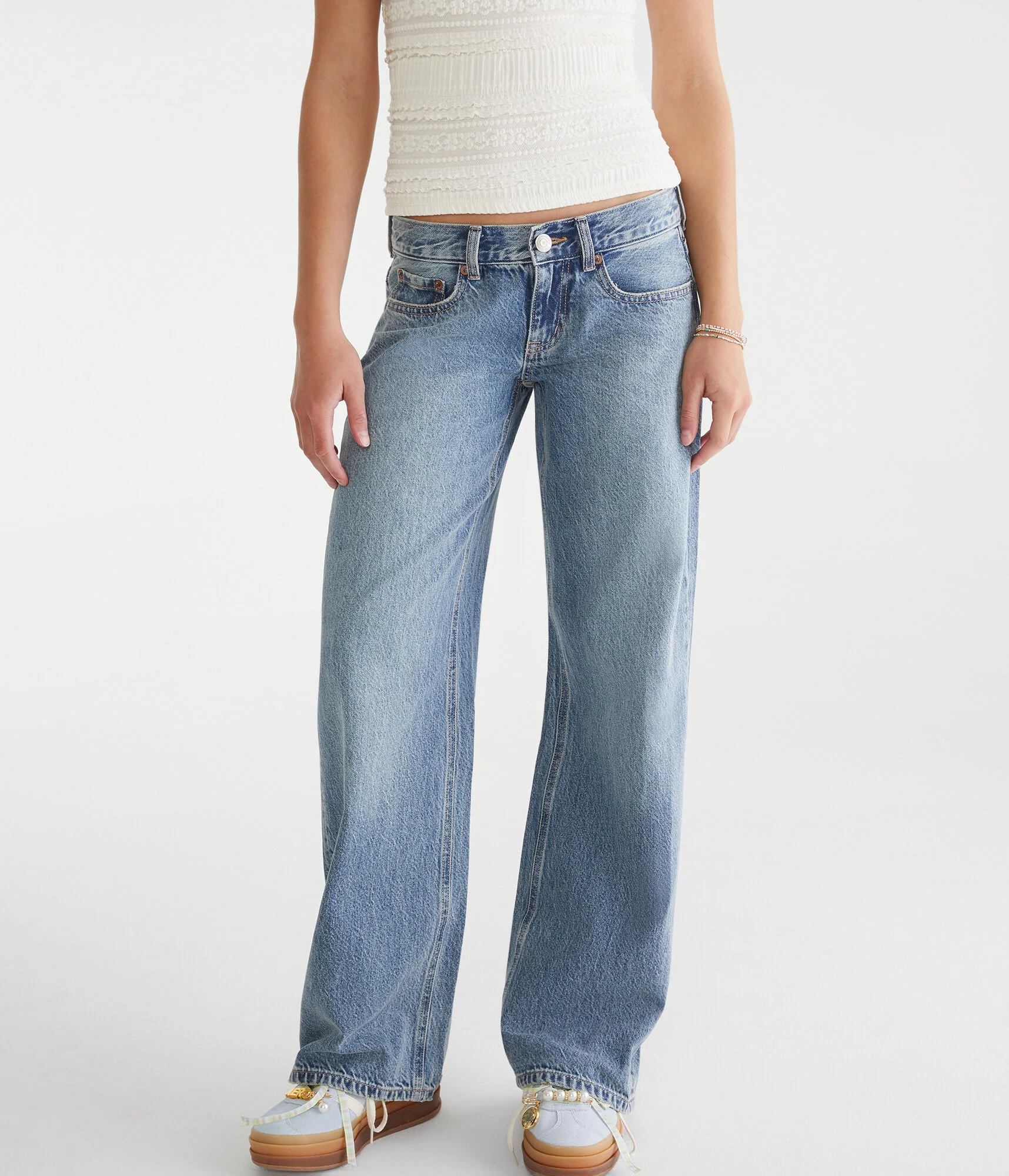 Aeropostale Super Low-Rise Baggy Wide Leg Jean