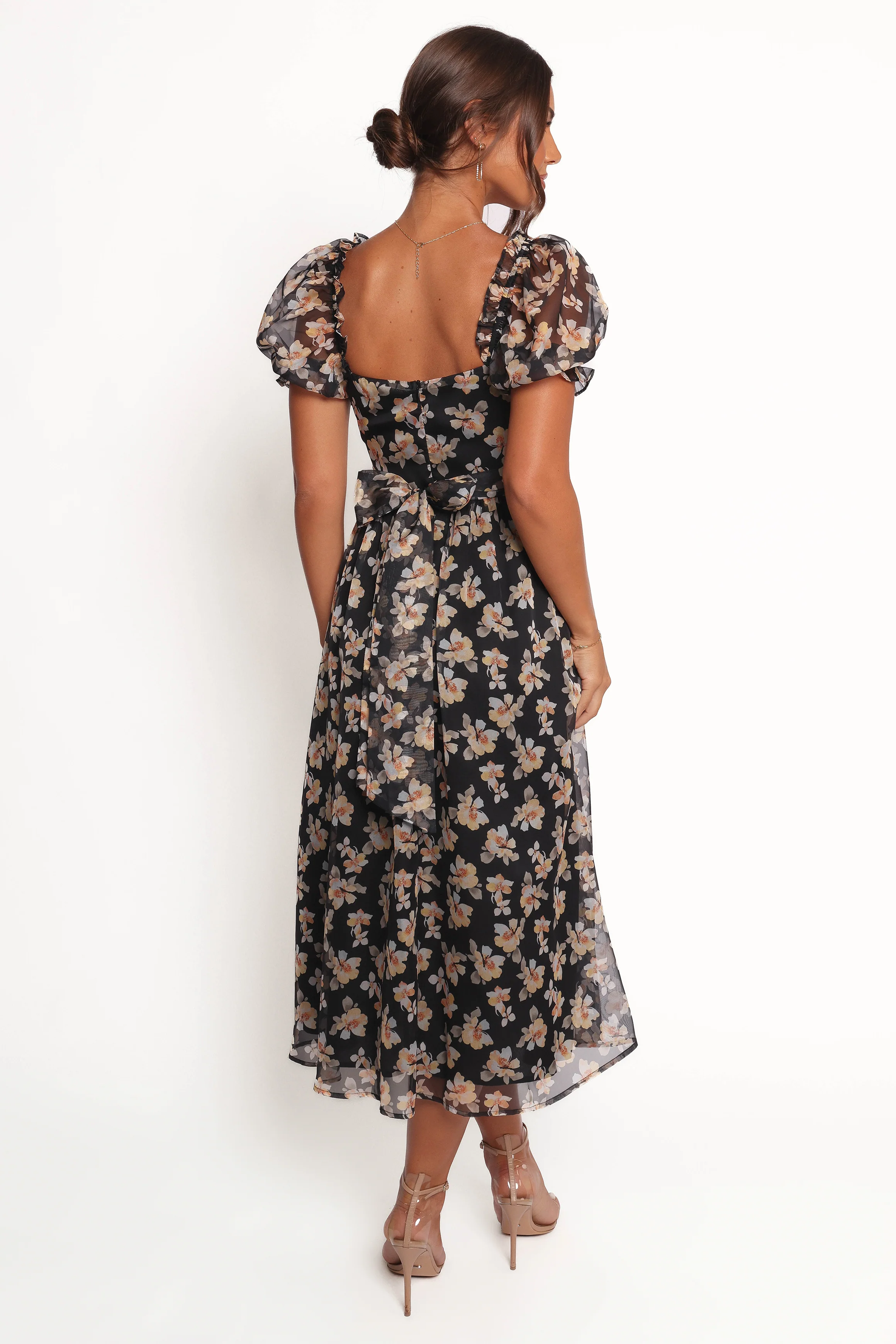 Farryn Maxi Dress - Black Beige Floral