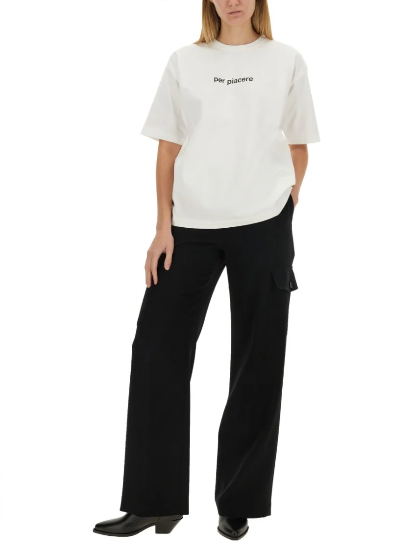 Relaxed-Fit High-Waisted Pants With Side Pockets
