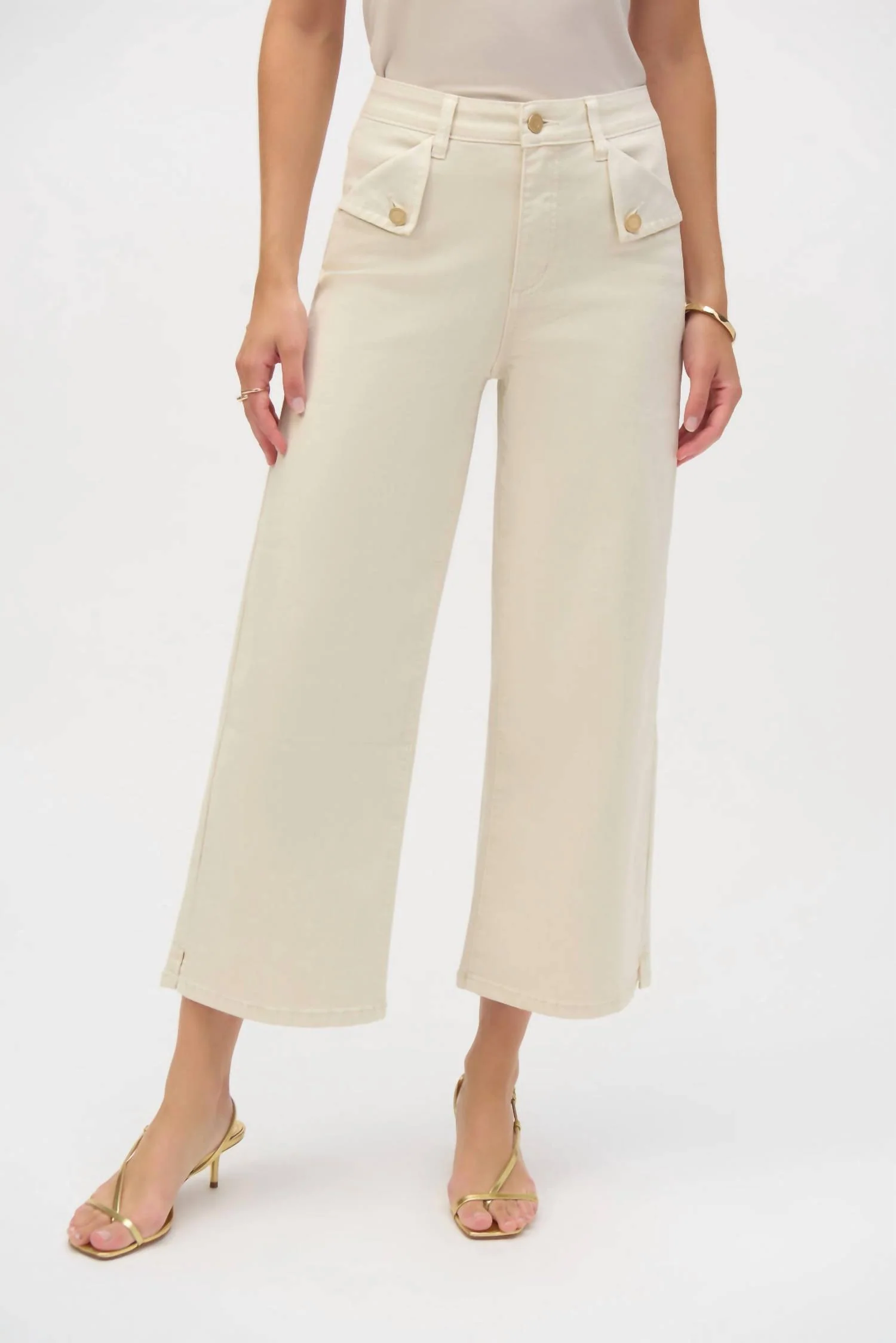 Stretch Culotte Jeans In Griege