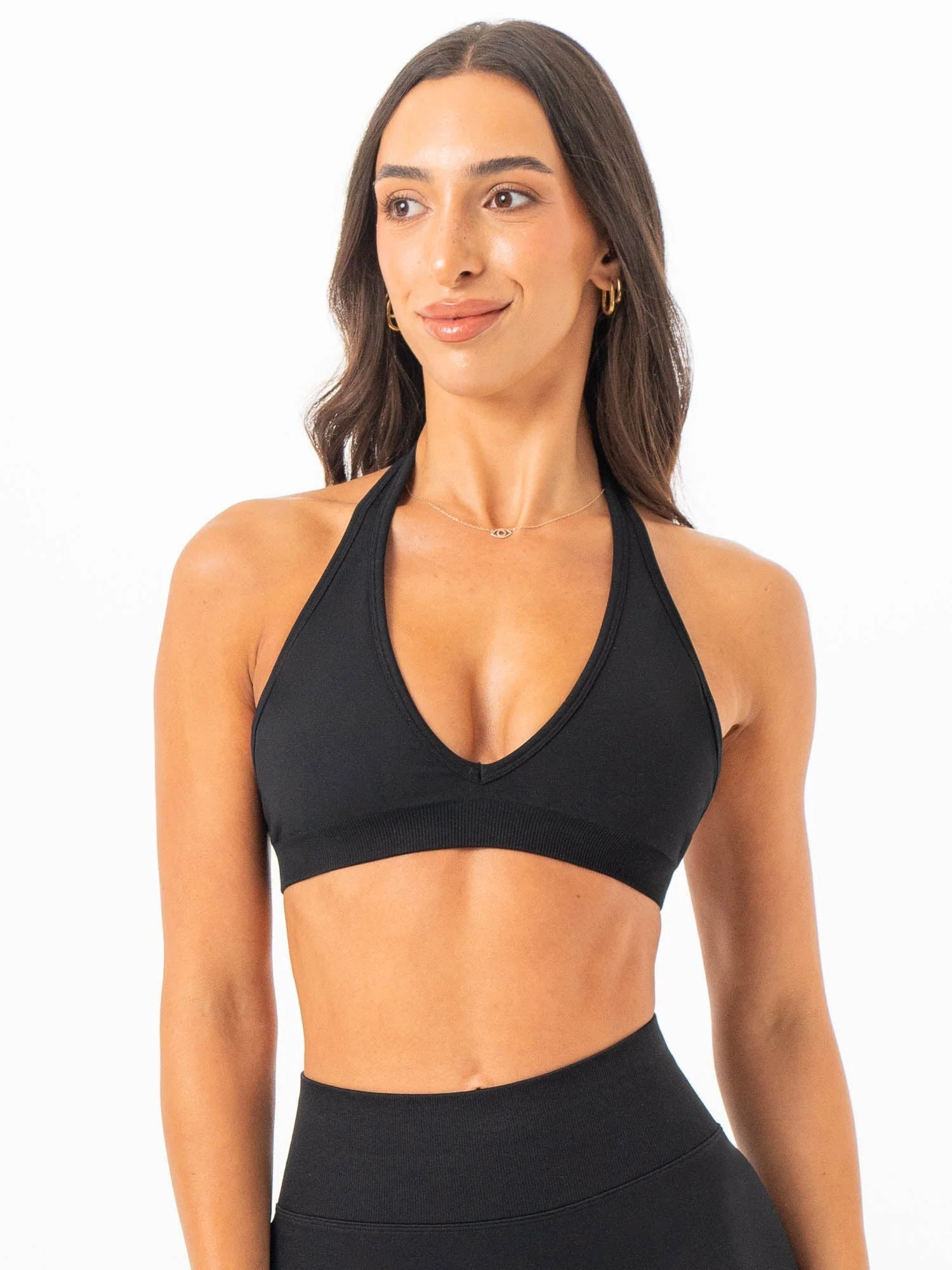 Sculpt Seamless Halter Bra - Black