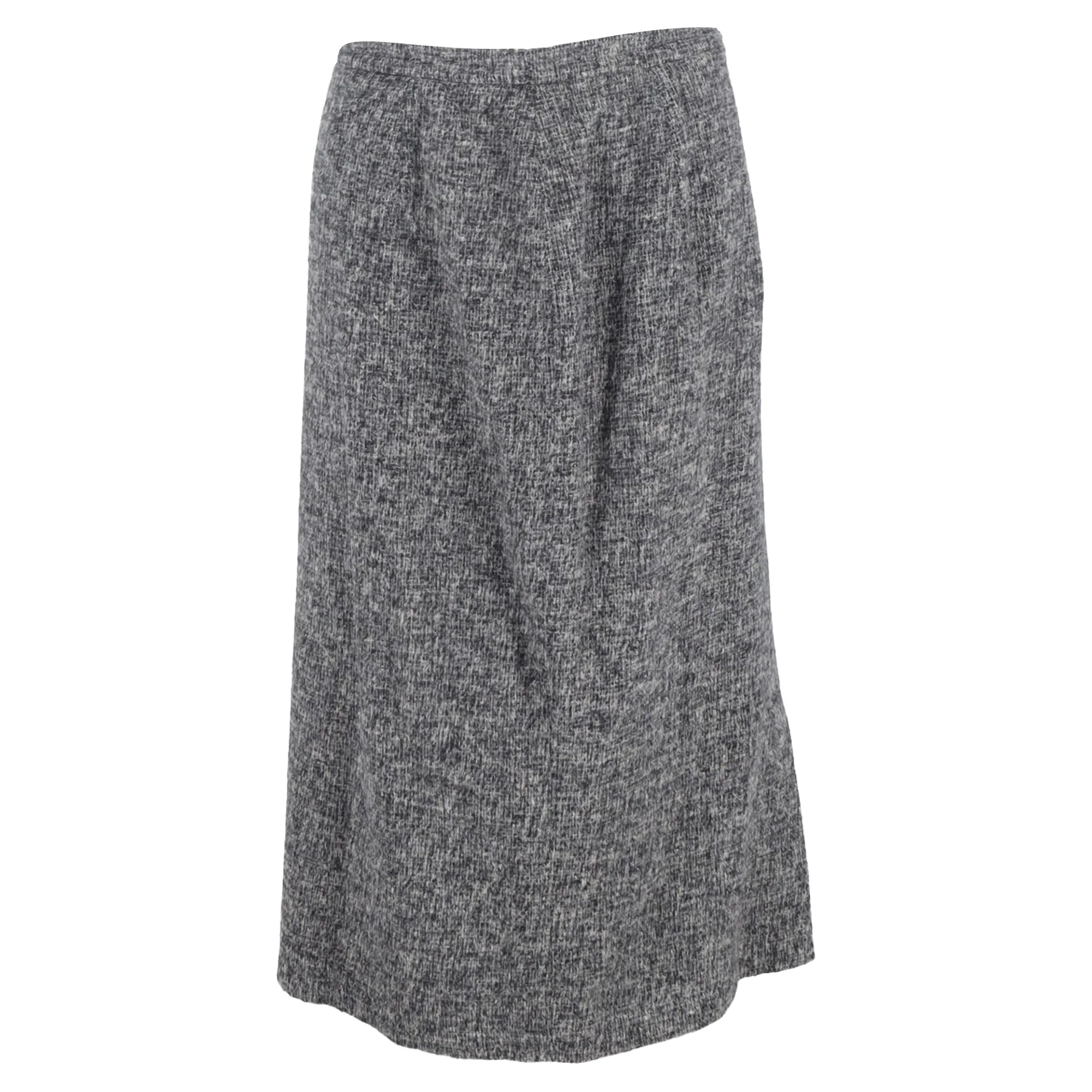 Max Mara Midi A-Line Skirt in Grey Wool