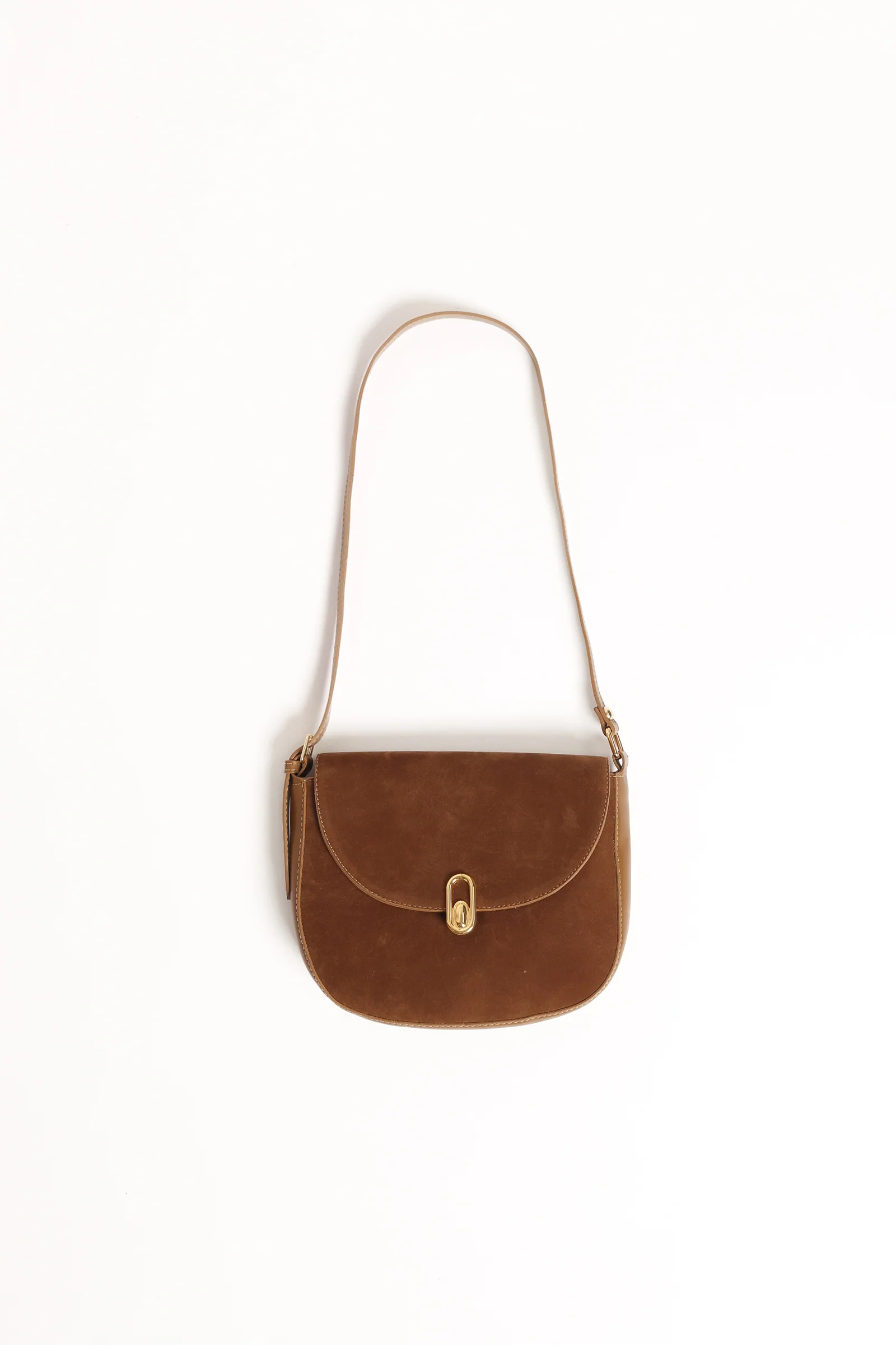 Rowena Crossbody Bag - Brown Suede