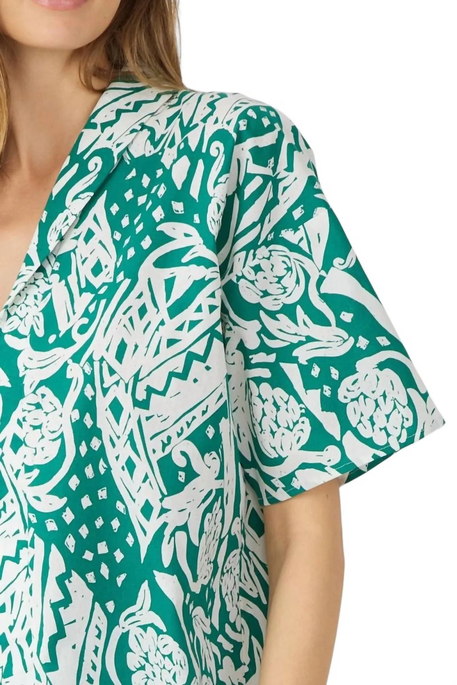 Chic Print Set In Green Multi