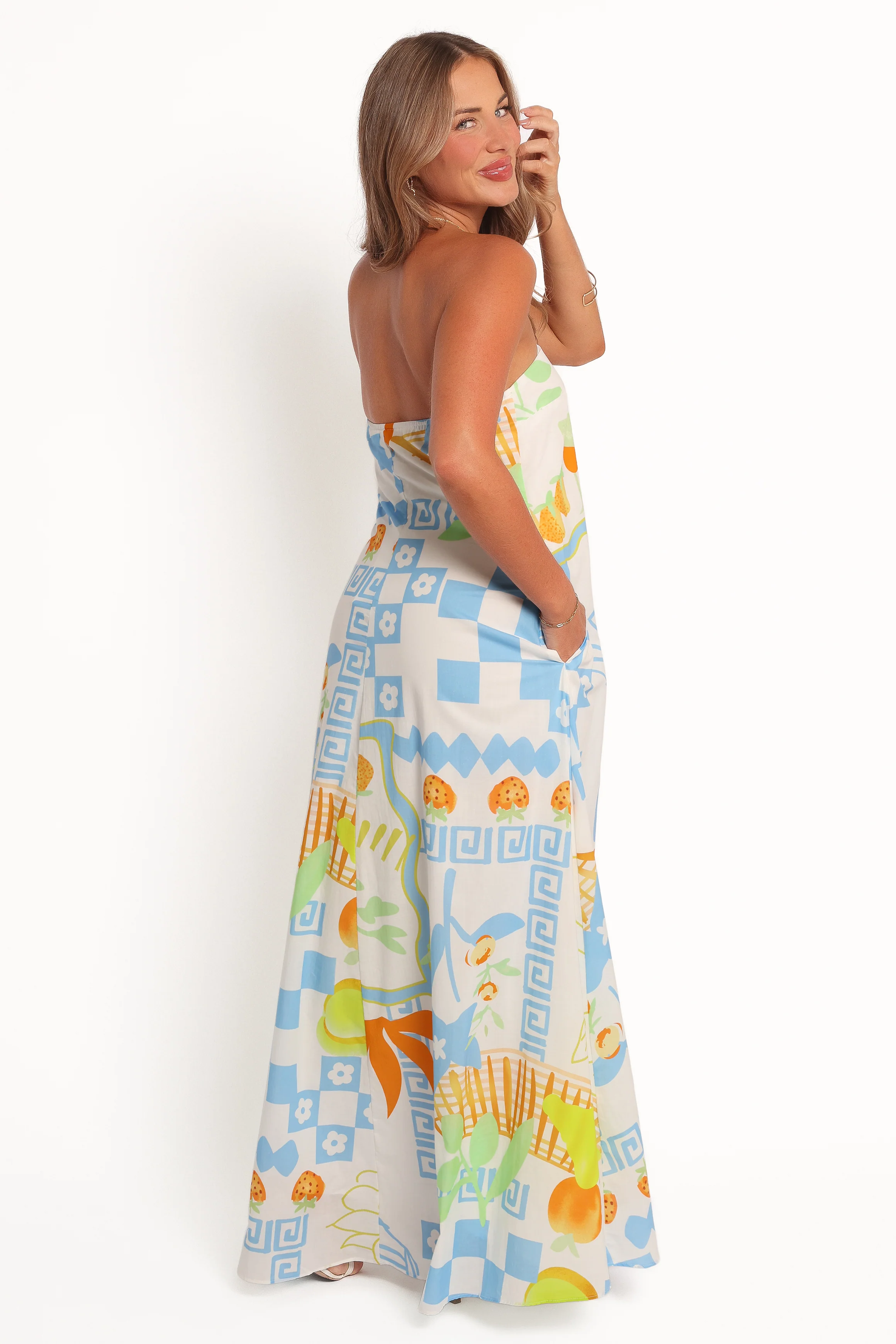 Kaelani Strapless Maxi Dress - Multi Print