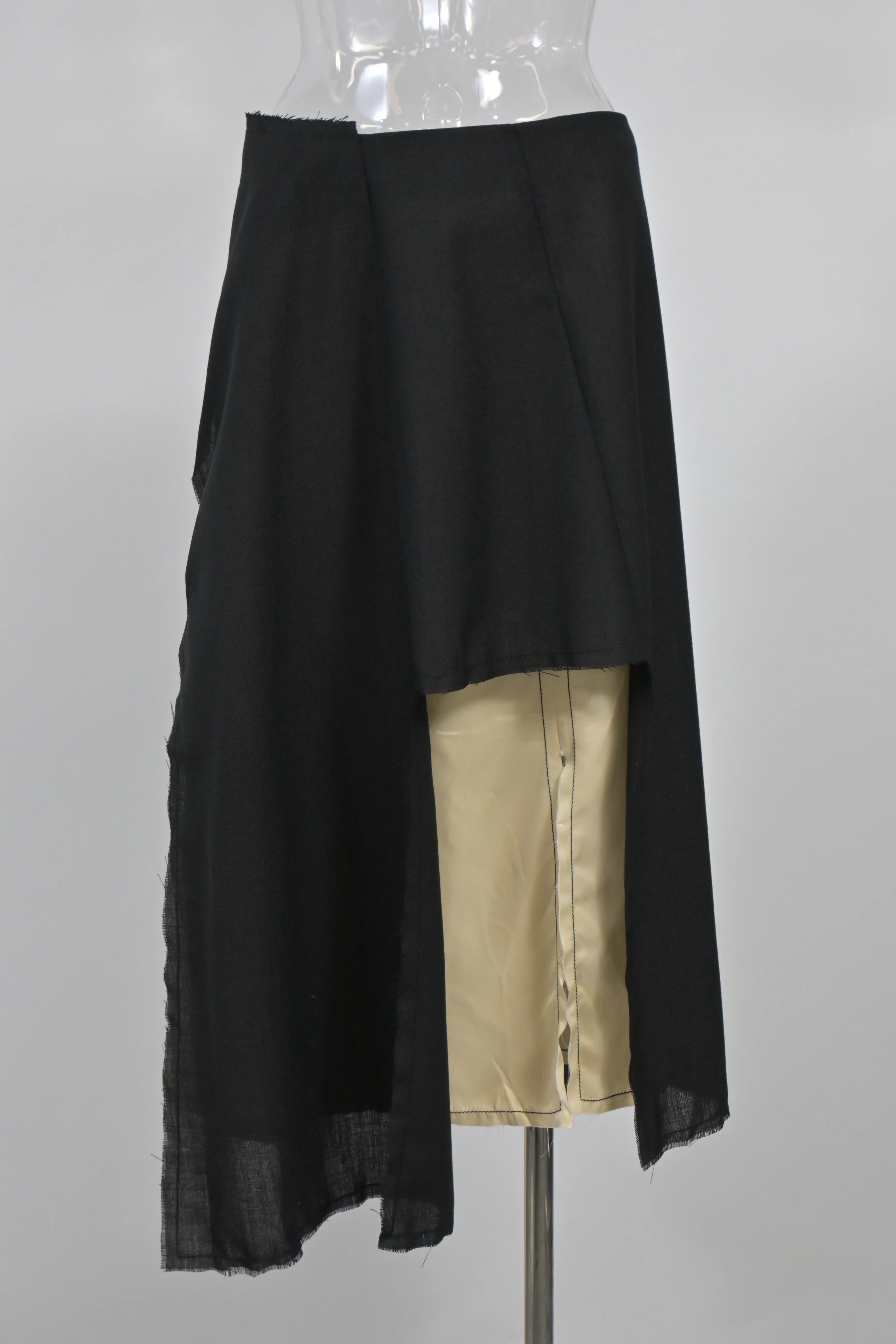 Marni Asymmetric Skirt in Black Cotton