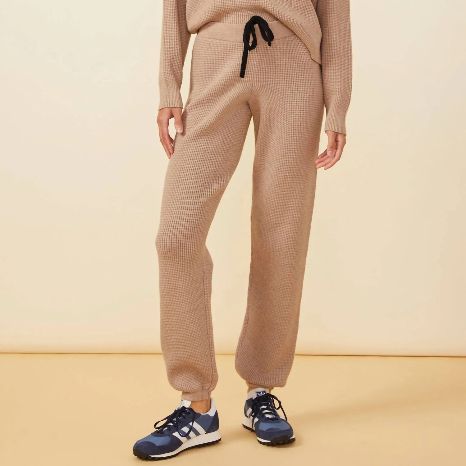 Knit Waffle Oversized Sweatpants In Barley