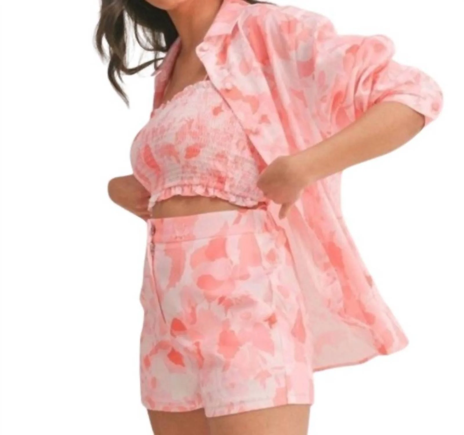 Printed Print 3 Piece Set In Pink