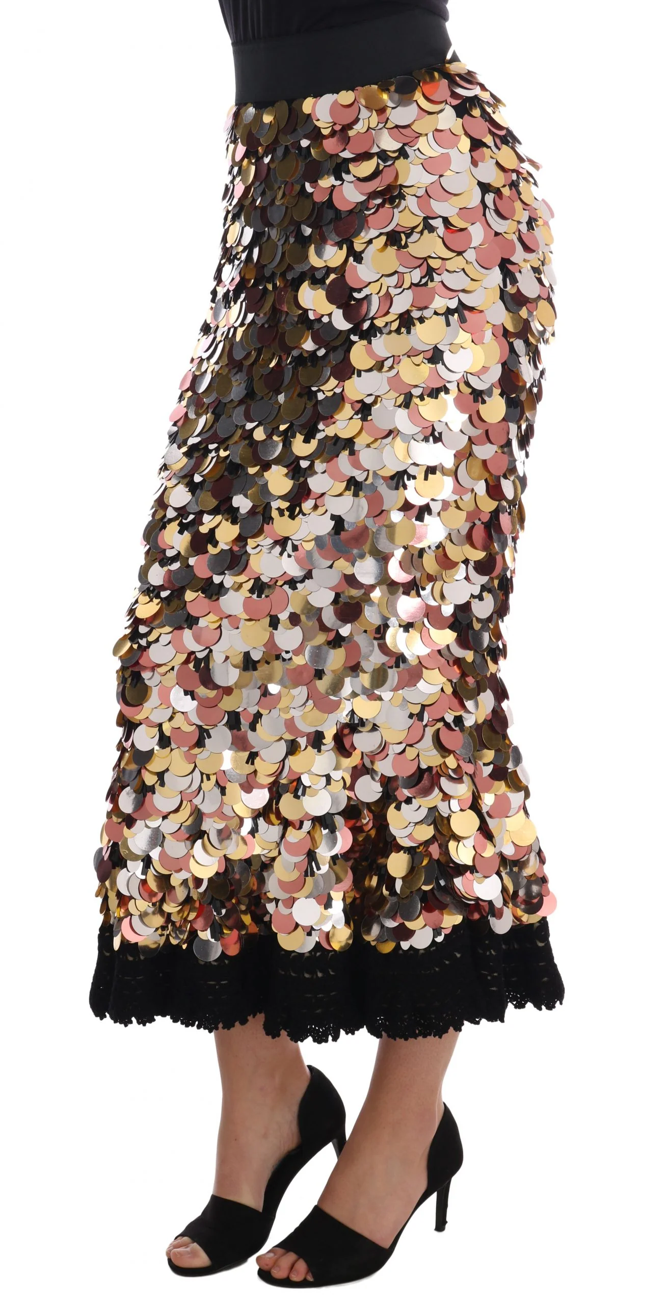 Dolce & Gabbana Sequin Embellished High-Waist Pencil Women's Skirt