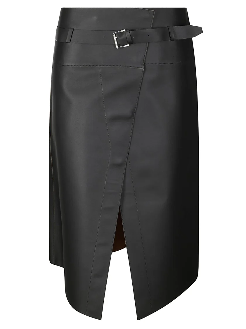 Leather Reversible Skirt Wallet