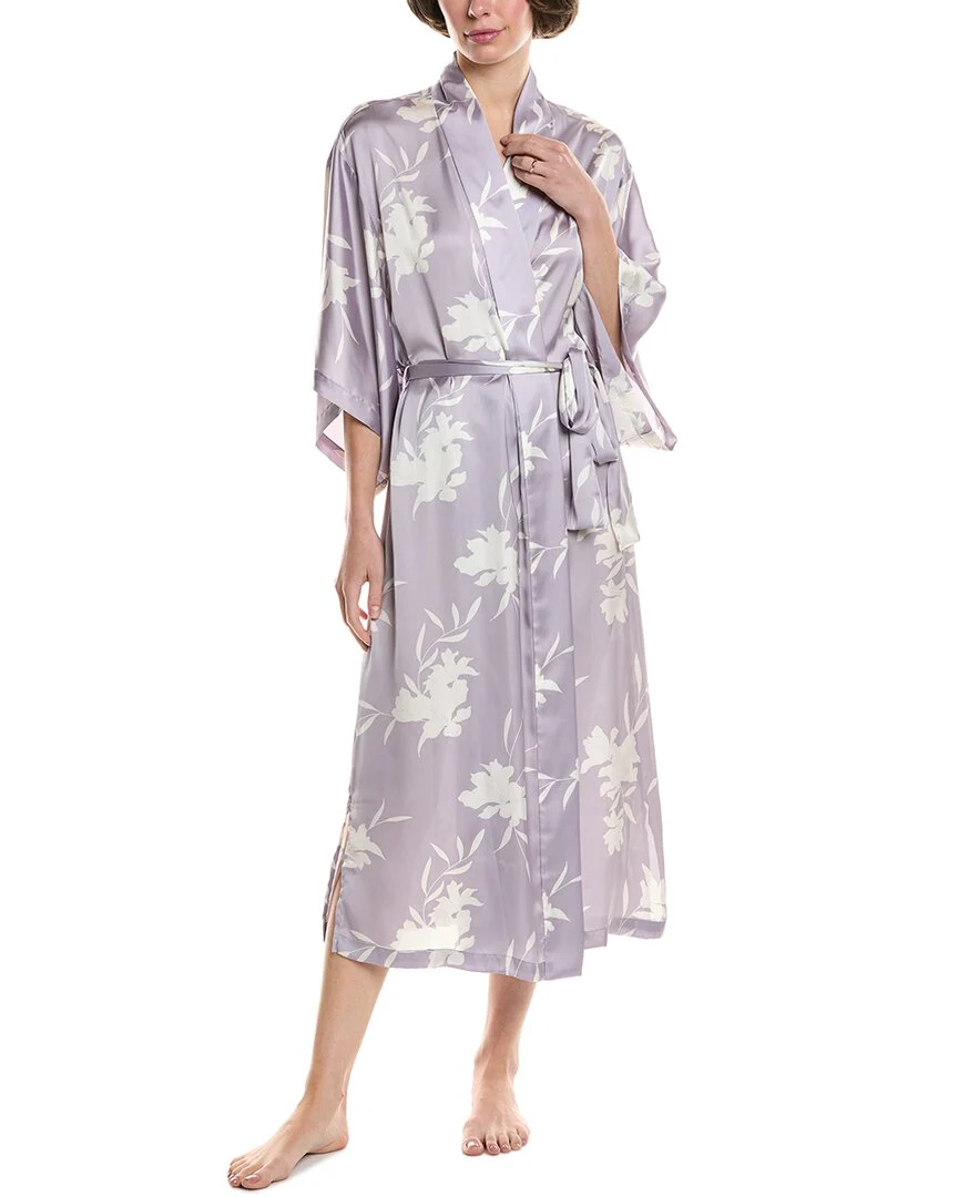 NATORI EDIT Lily Printed Satin Icon Robe
