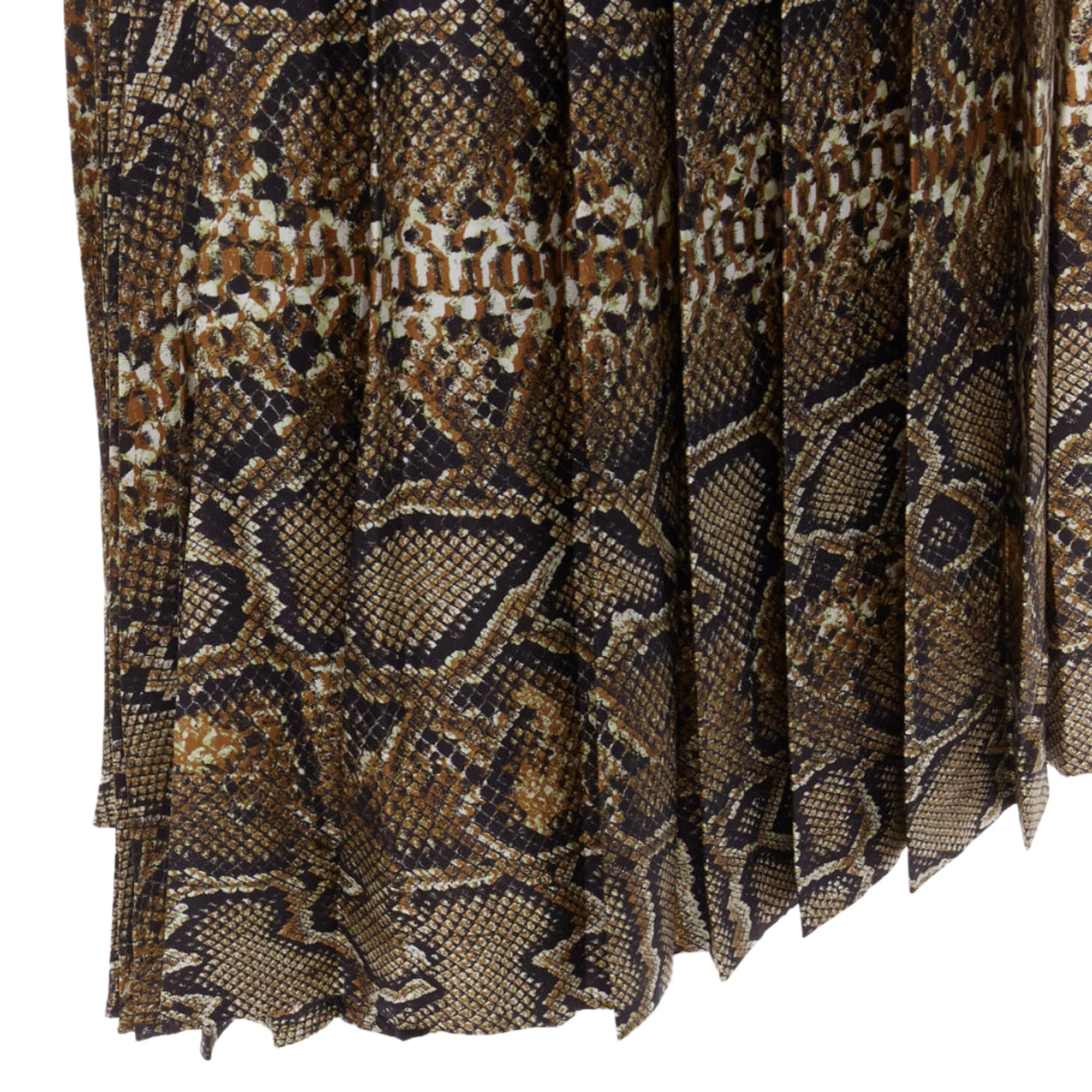 Victoria Beckham silk animal print pleated midi skirt