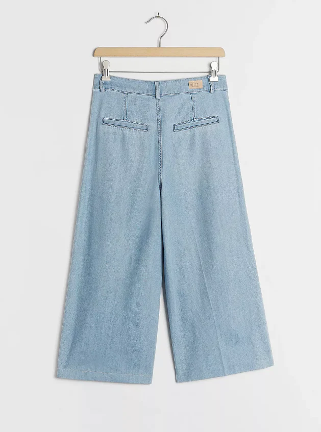 Paige Clarice Ultra High-Rise Pintucked Culotte Jeans