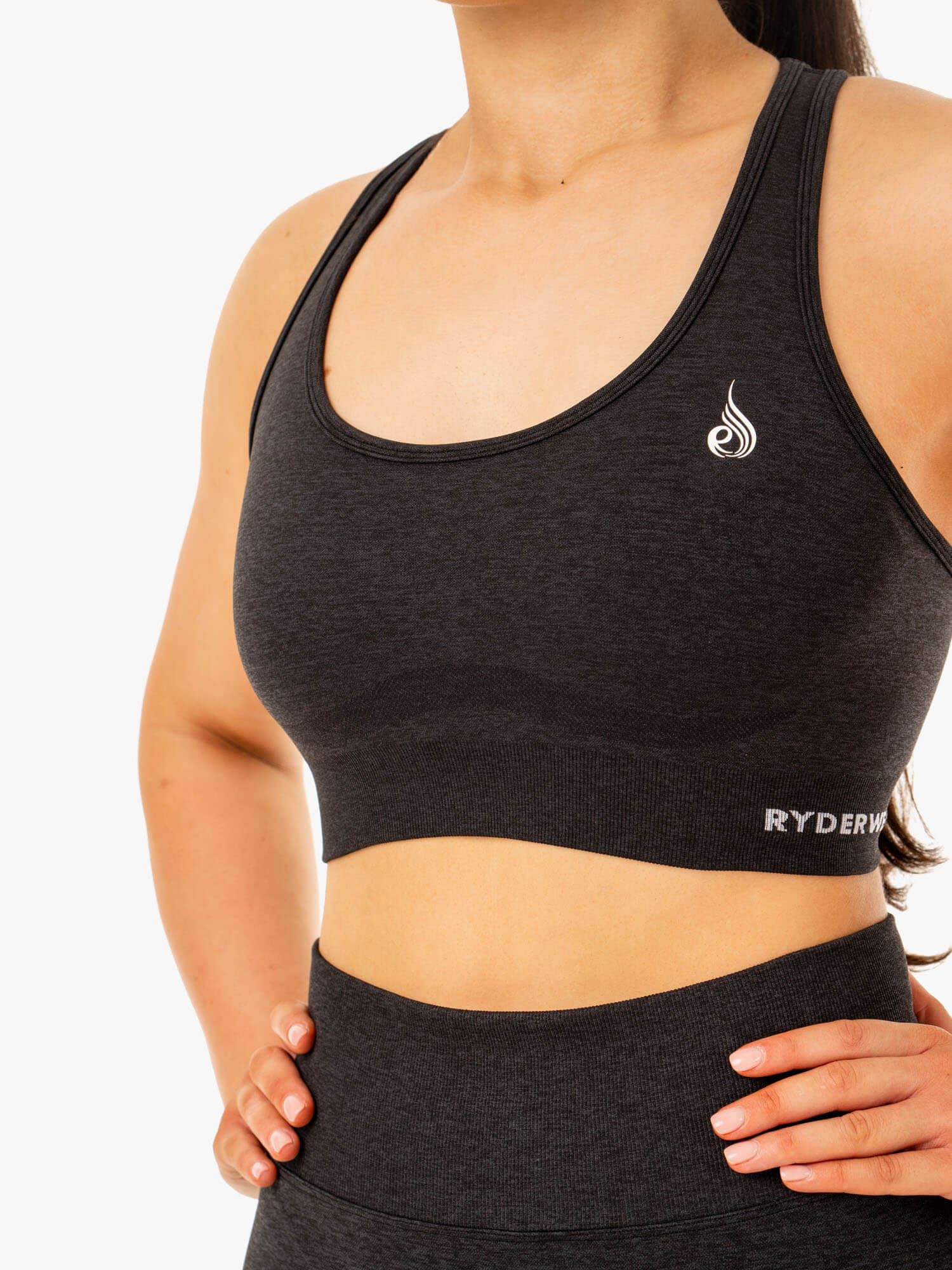Staples Seamless Racer Back Sports Bra - Black Marl