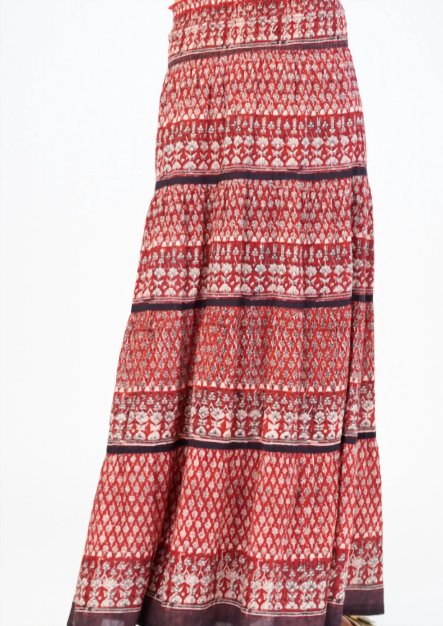 Women's Mari Print Maxi Skirt In Red Combo