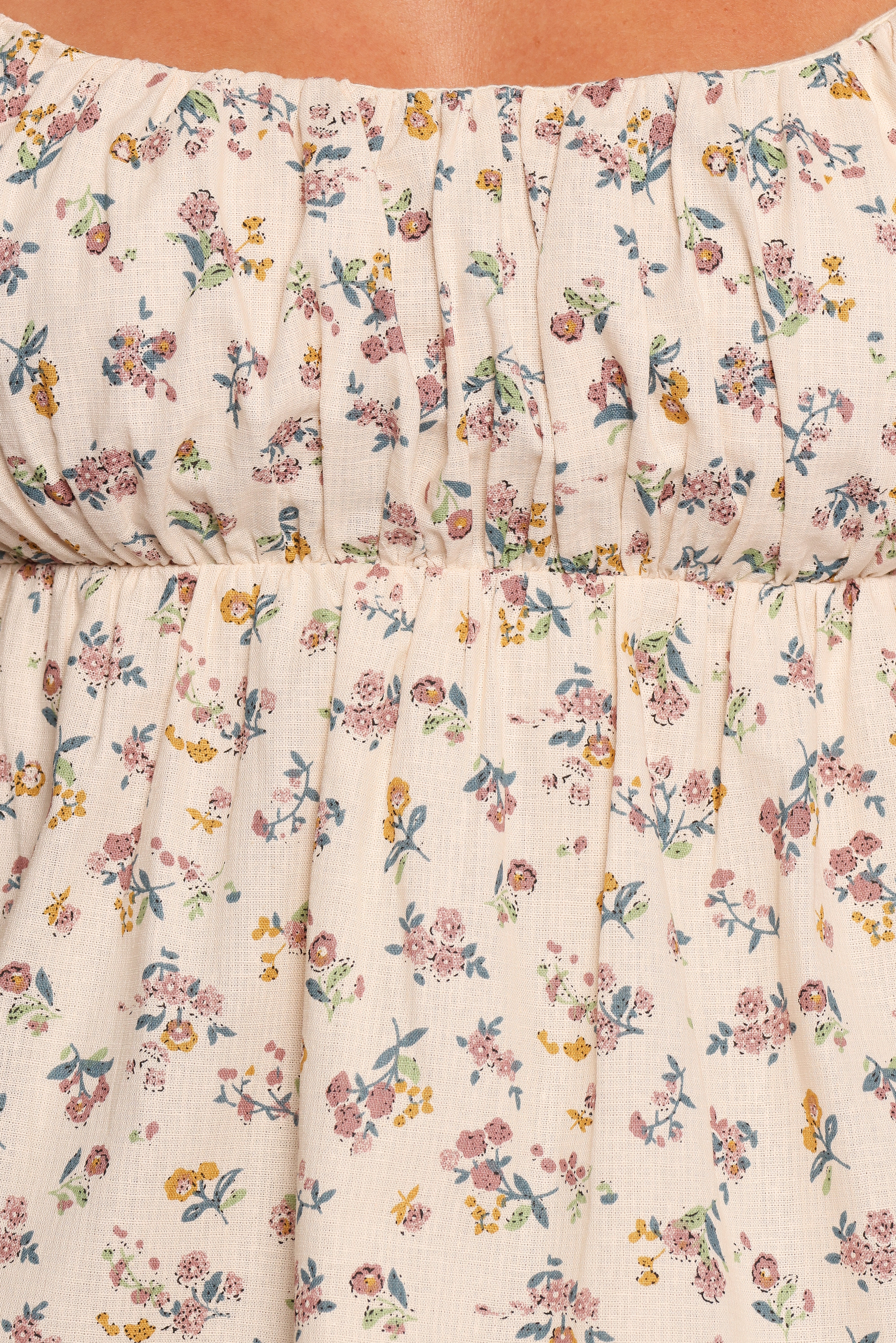 Rhiannon Bow Back Top - Cream Multi Floral