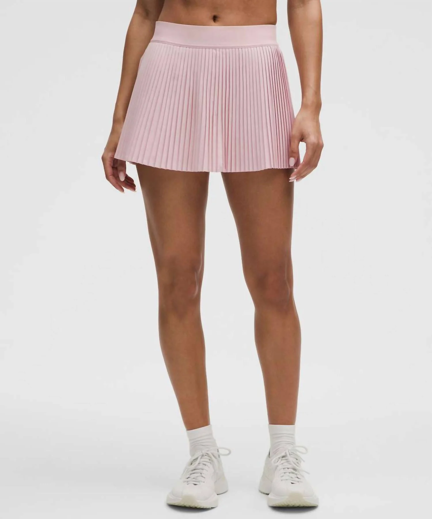 Varsity High Rise Pleated Tennis Skirt In Pink Haze