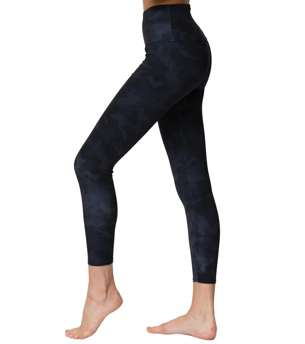 Onzie High Waisted Basic 7/8 Yoga Leggings Black/Gray Camo