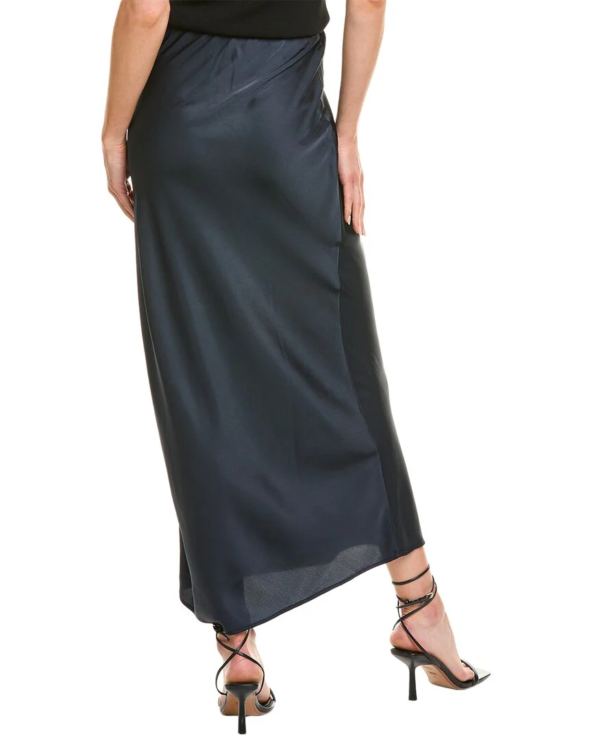 Point Satin Midi Skirt