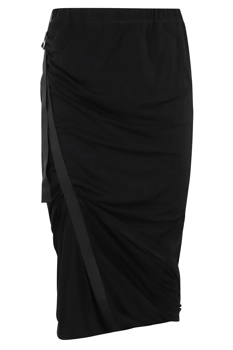 Draped Jersey Skirt With Adjustable Side Strap