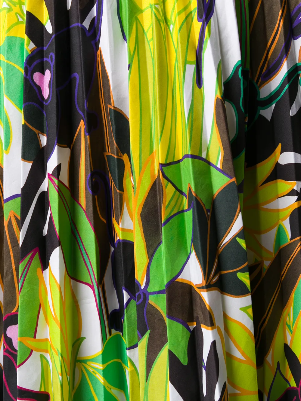 Valentino Monkey Forest Pleated Midi Skirt