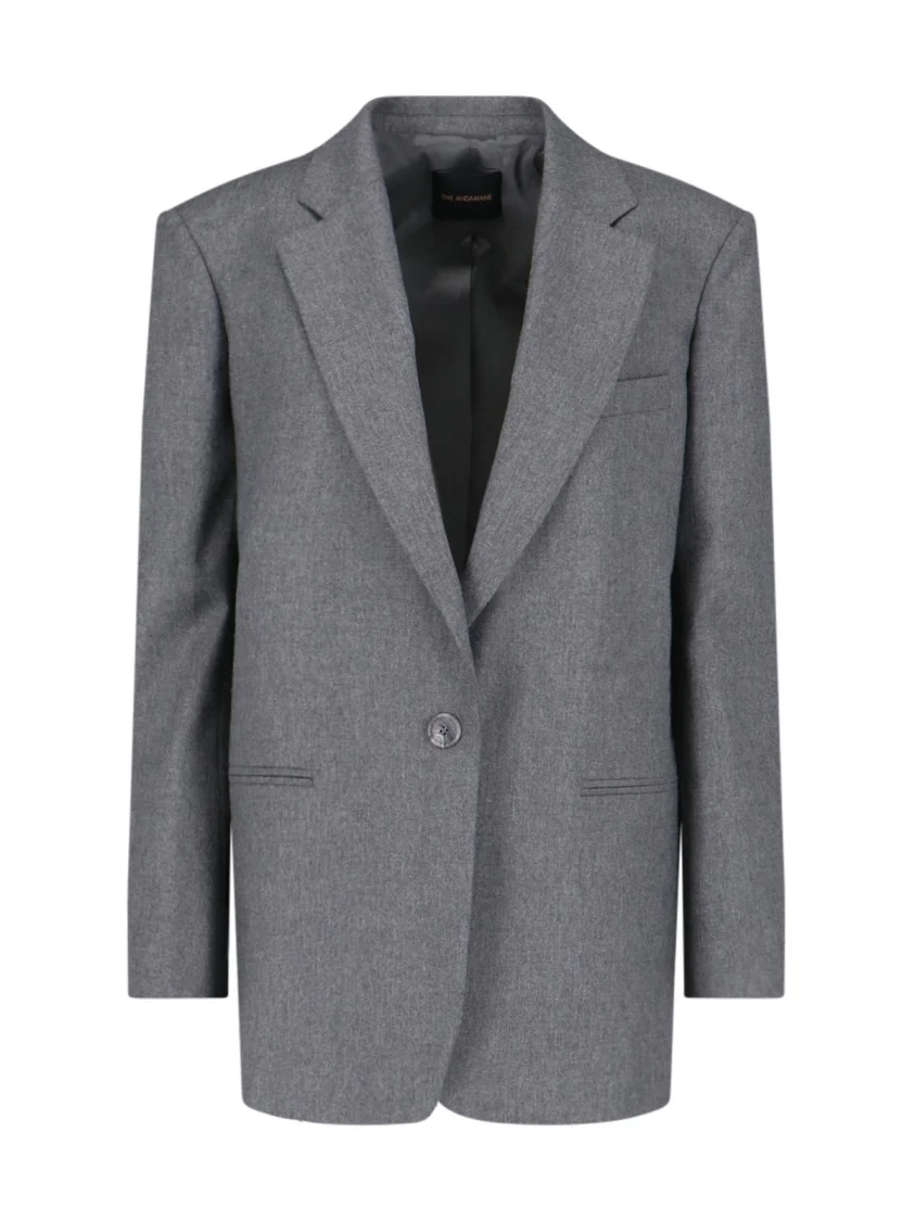 Single-Breasted Blazer In Grey Mélange