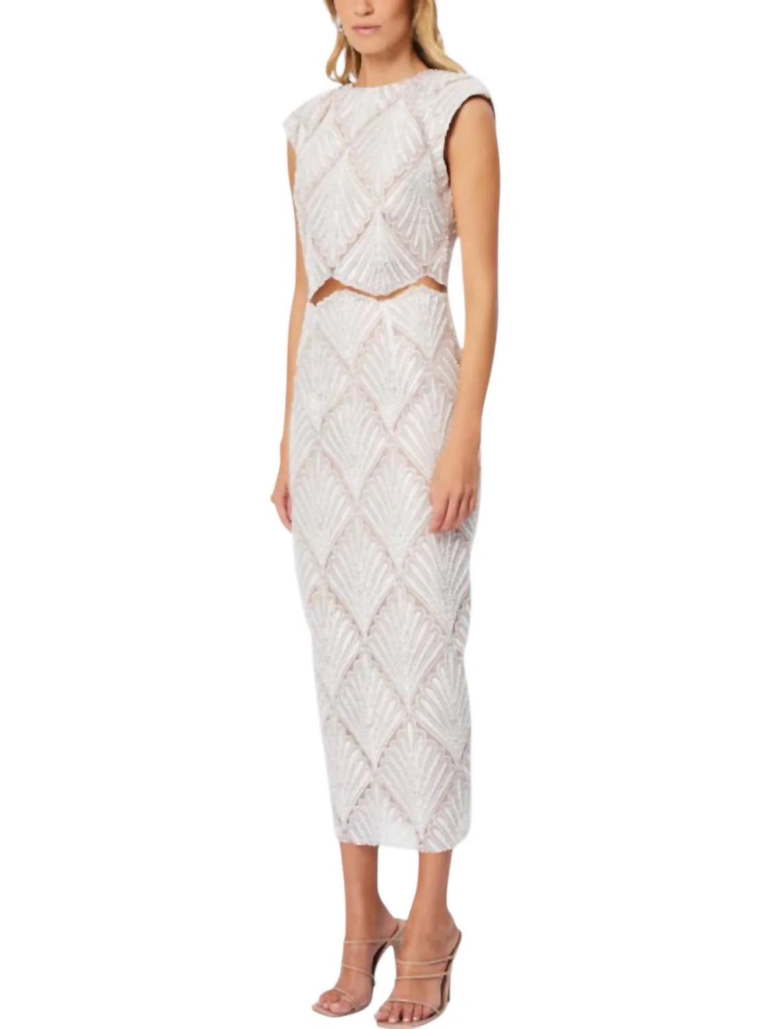 Harper Crop Top And Skirt Set In Ivory