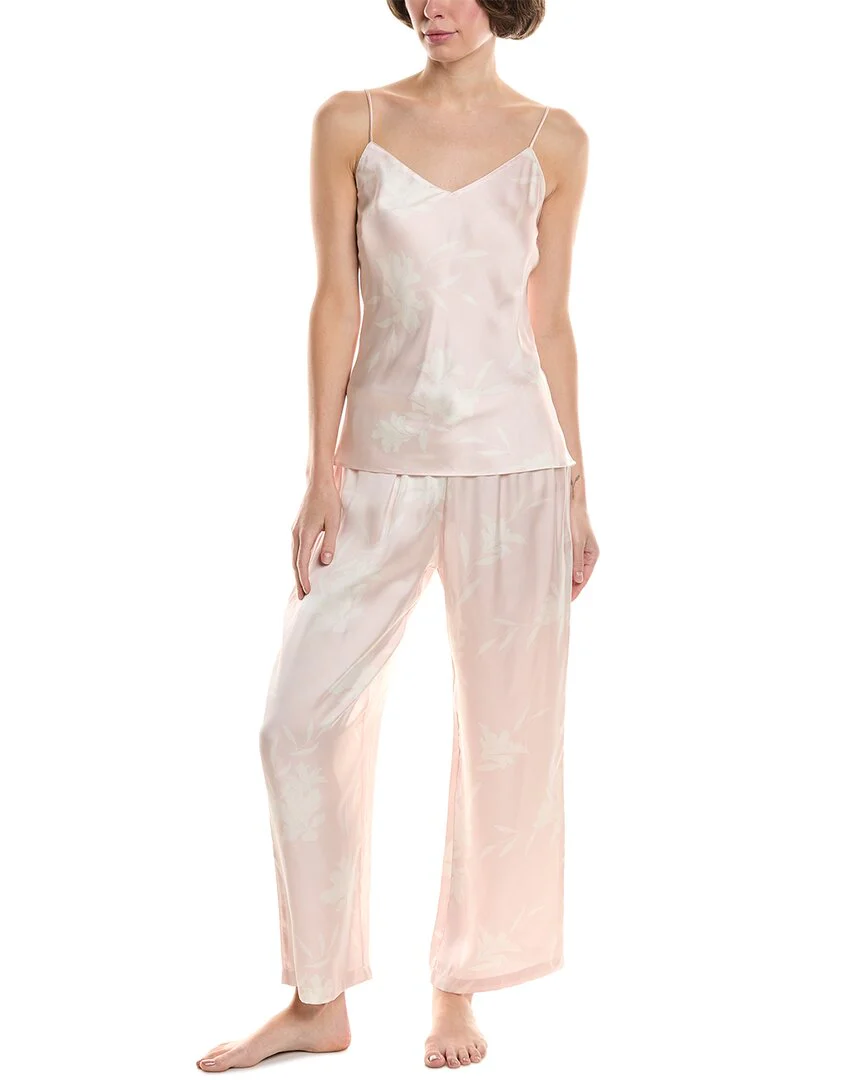 NATORI EDIT 2pc Lily Printed Satin Icon Pajama Set