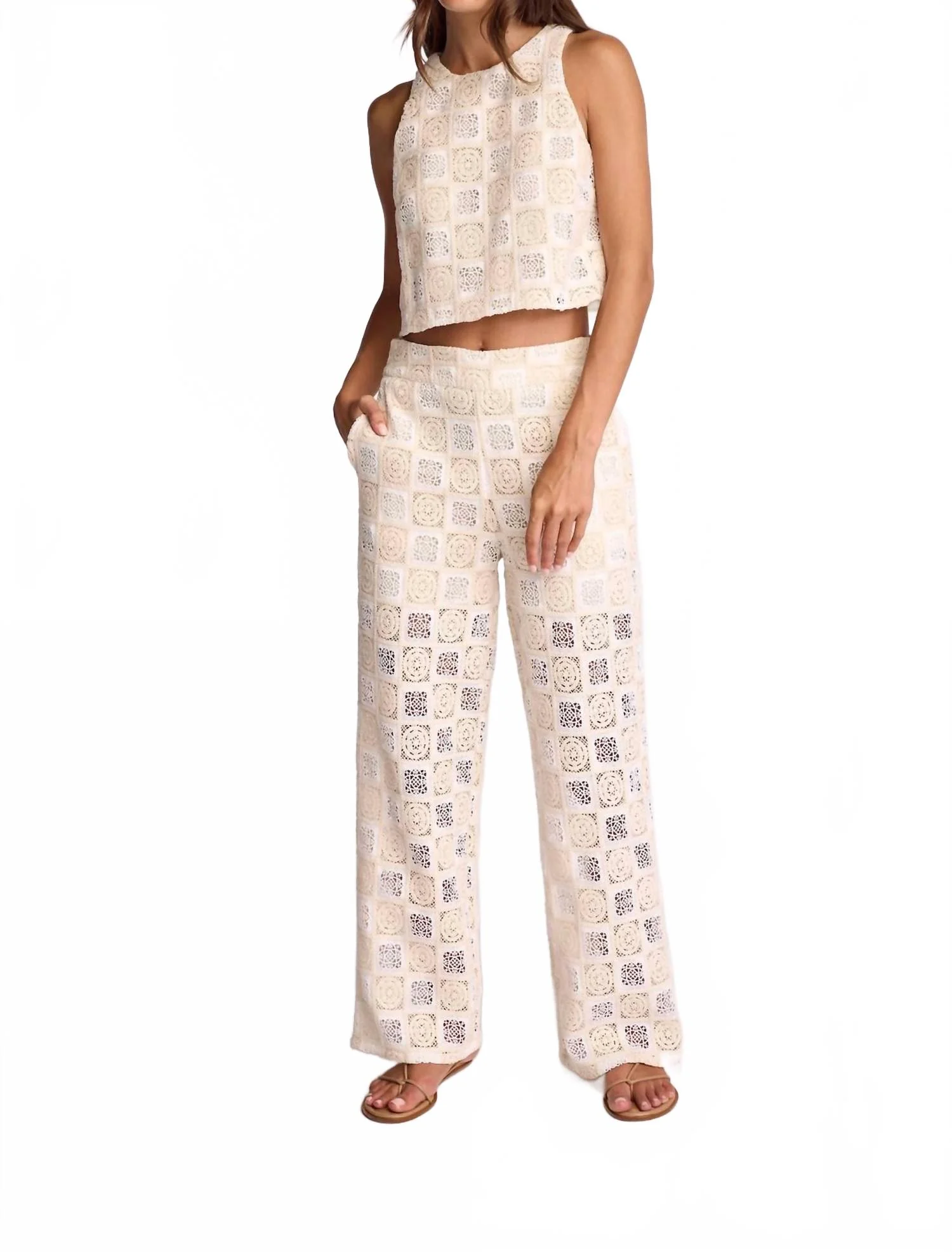 Crochet Garcia Pants In Cream
