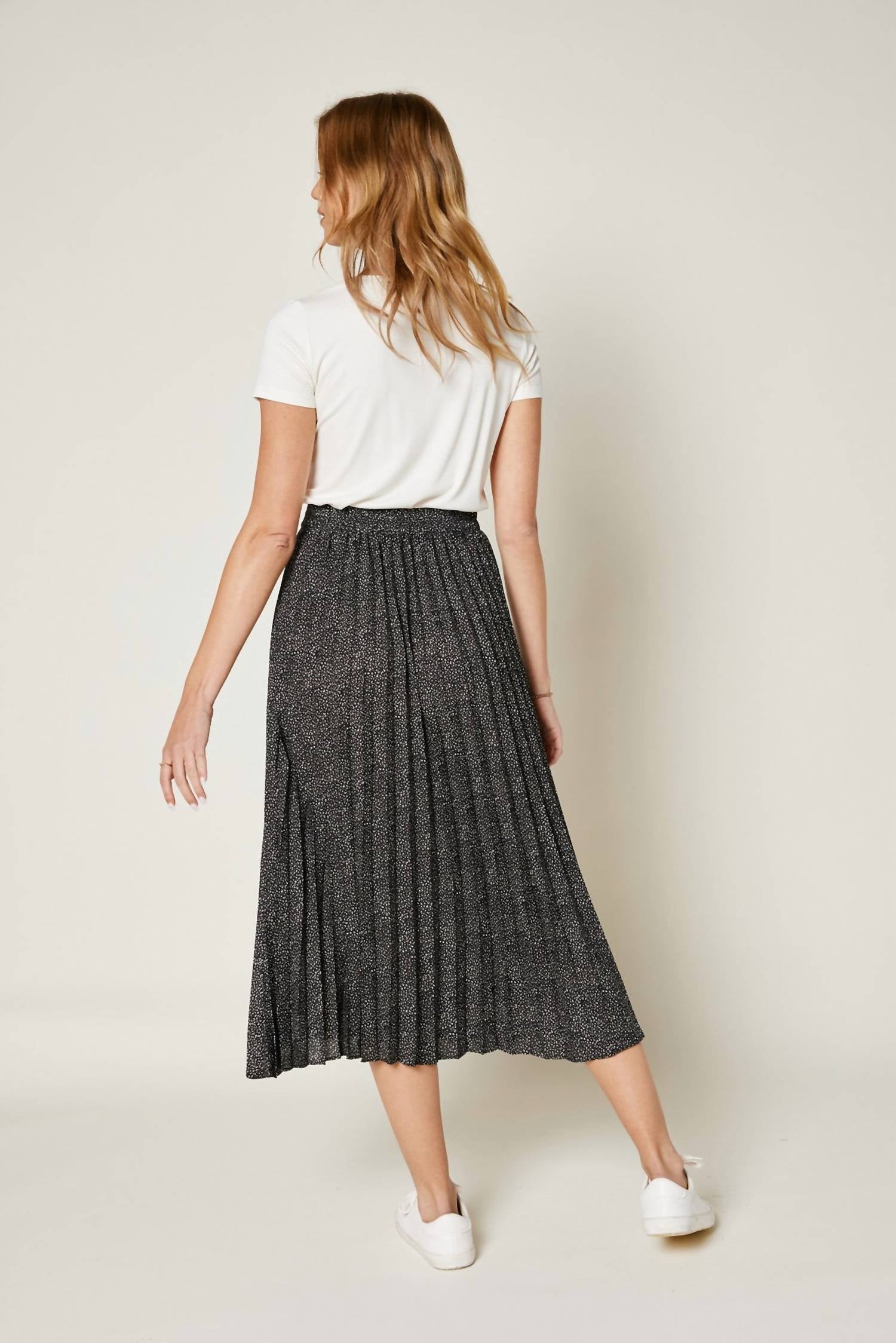 Pleated Skirt In Deep Navy