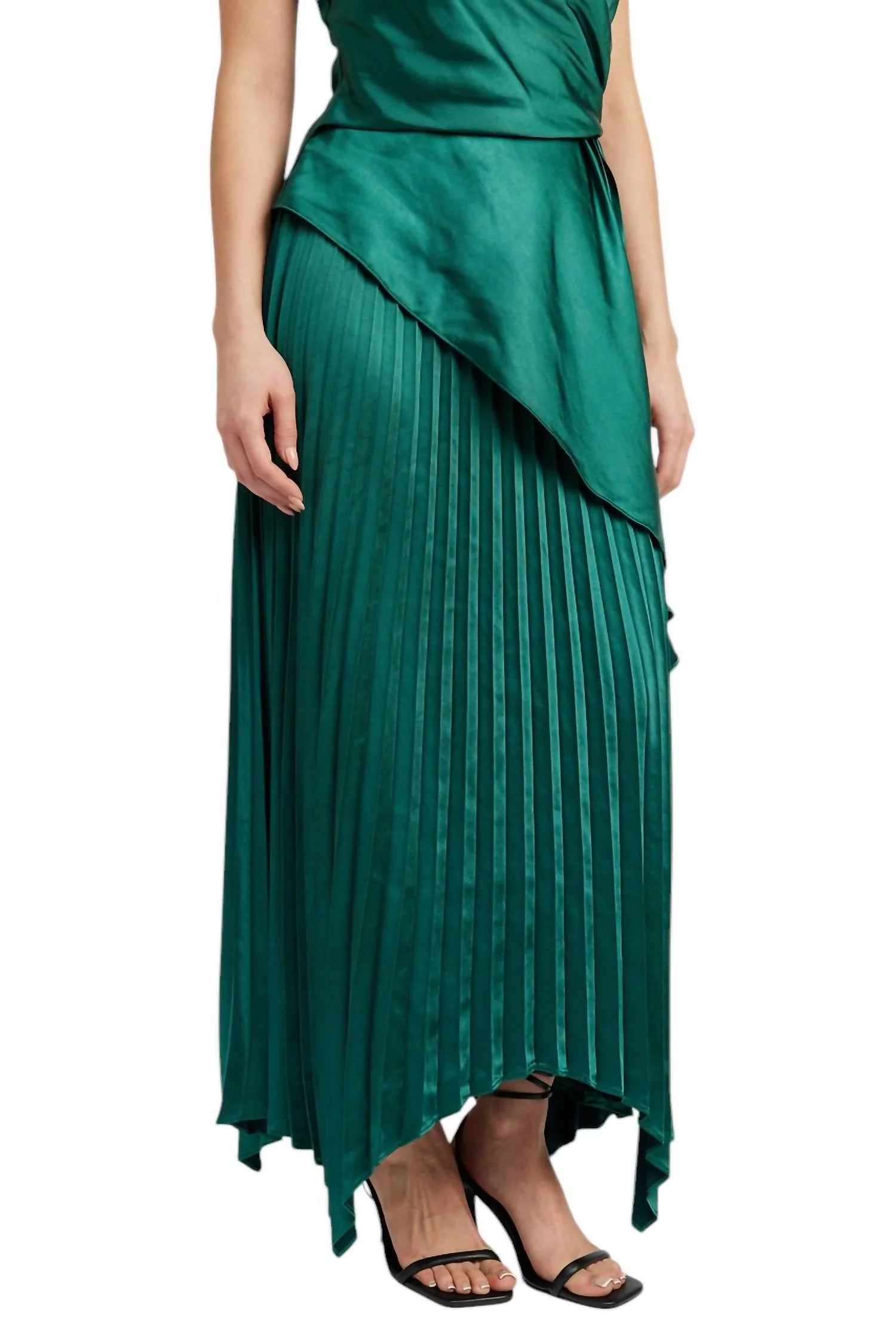 Evelyn Maxi Skirt In Emerald