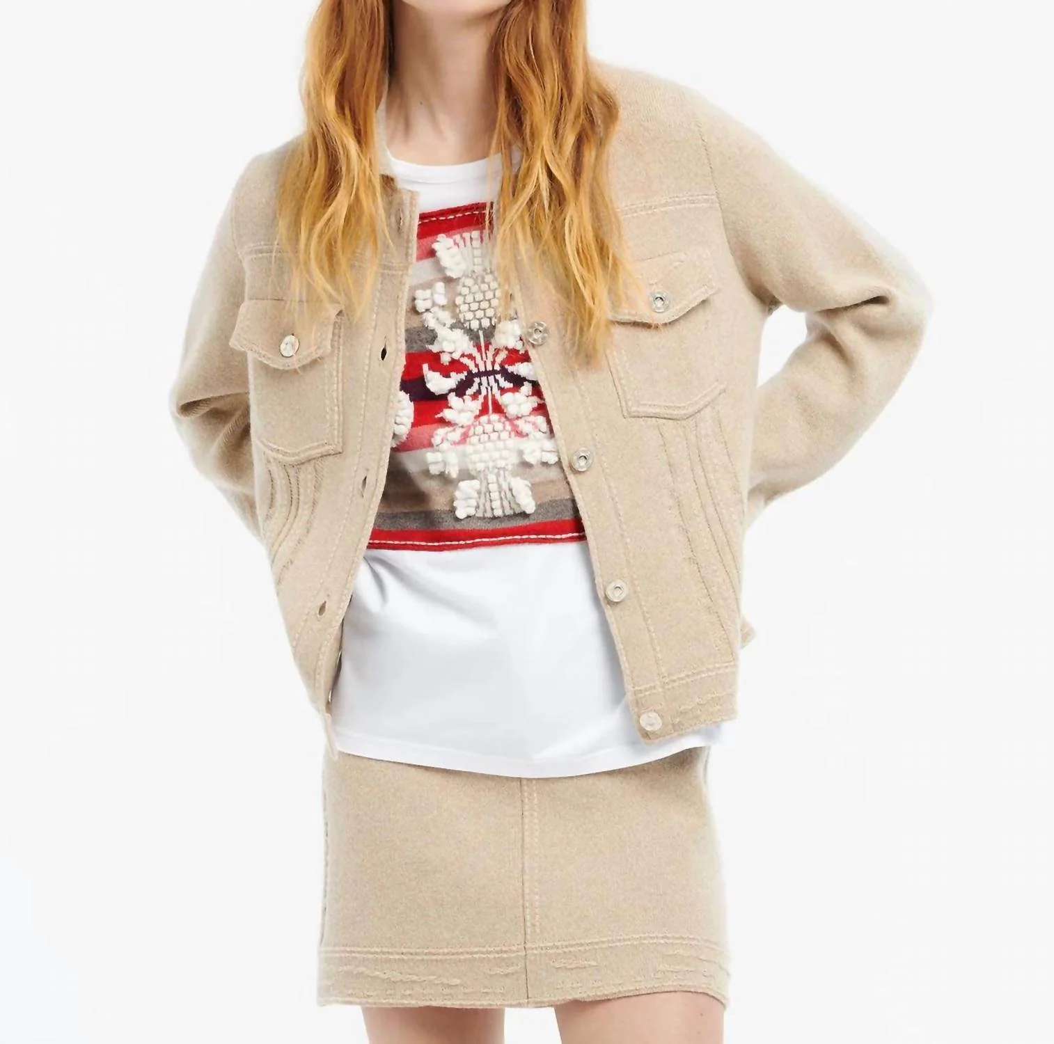 Patchwork Skirt In Patchwork Urchin/sand