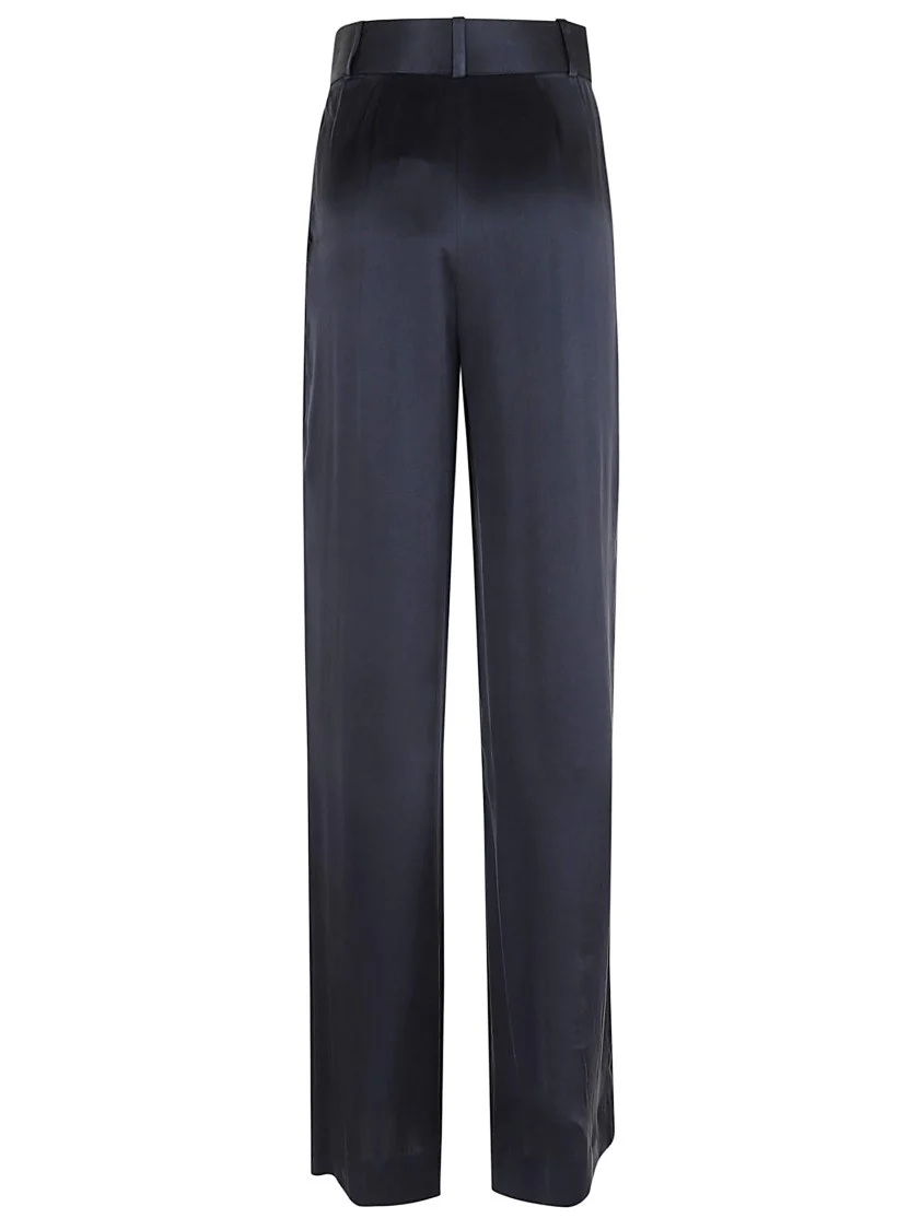 Navy/Blue Silk Tuck Pant