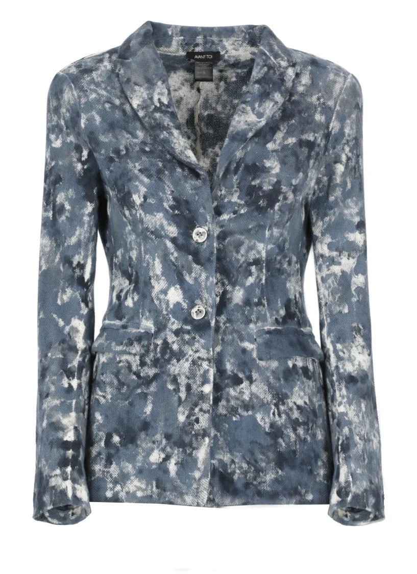 Blue Linen Blend Blazer