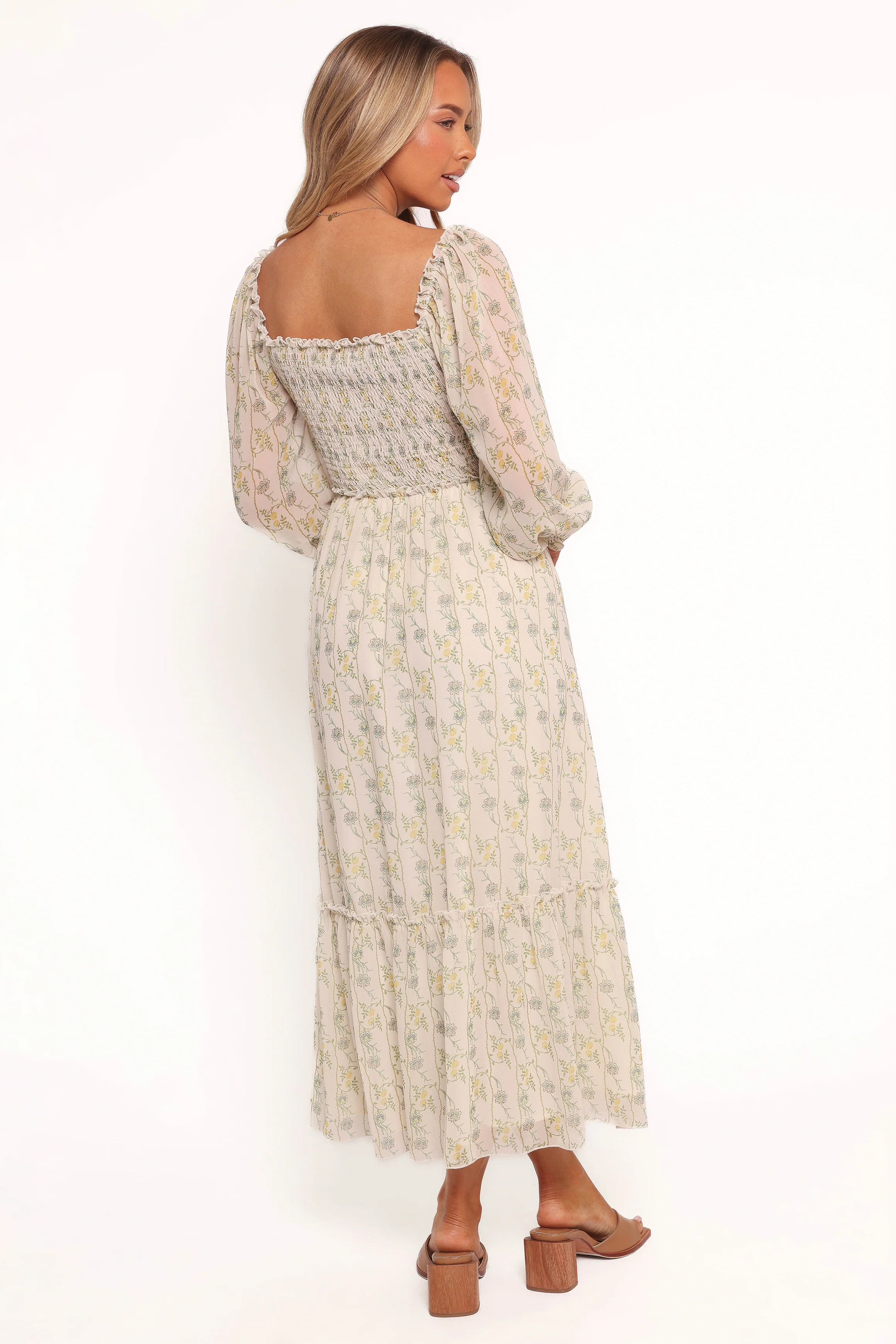 Keziah Long Sleeve Maxi Dress - Yellow Floral