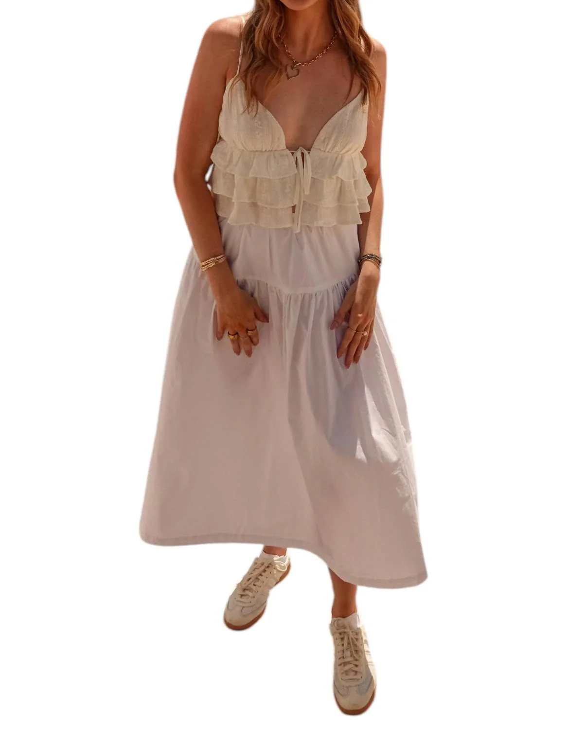 Santorini Midi Skirt In White