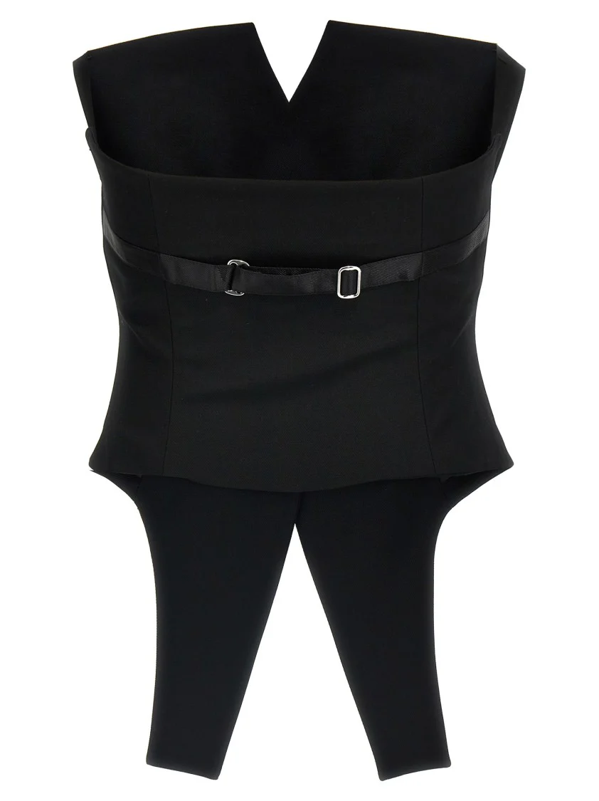 Deconstructed Wool Vest With Tailored Bodice