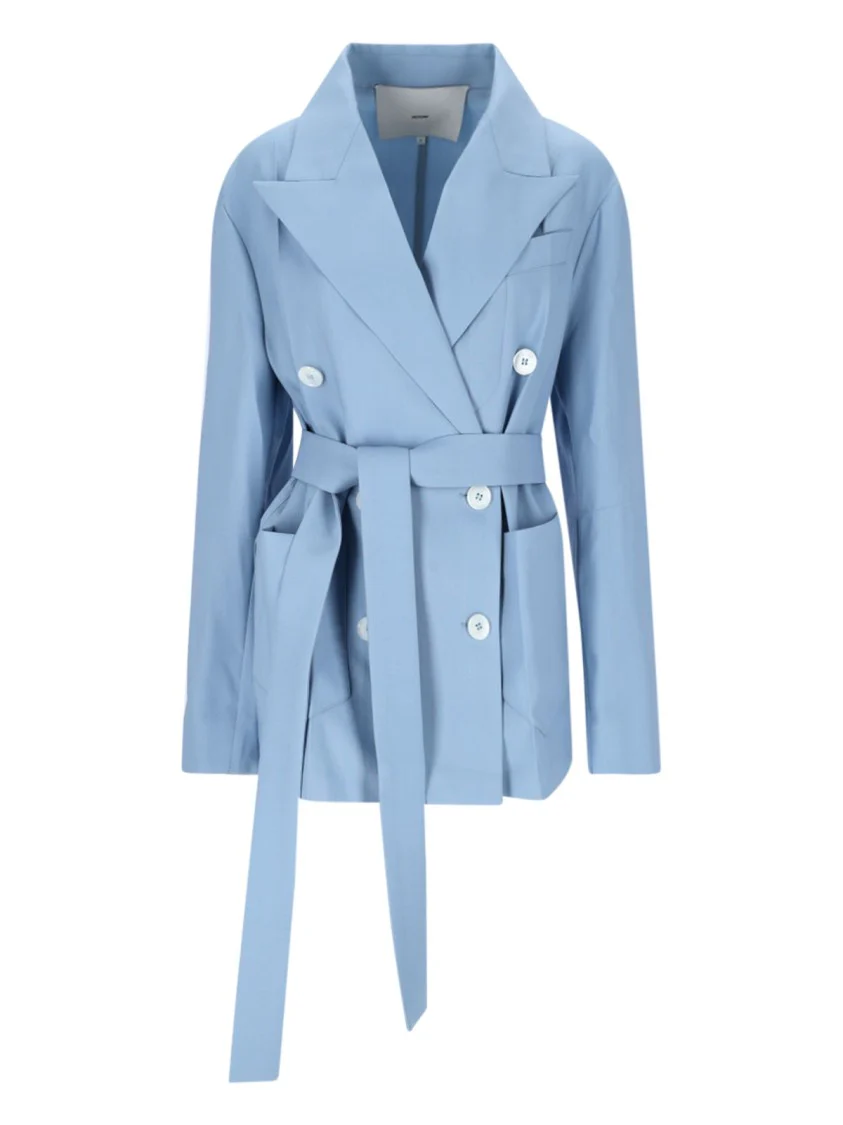 Enrico' Double-Breasted Blazer – Light Blue