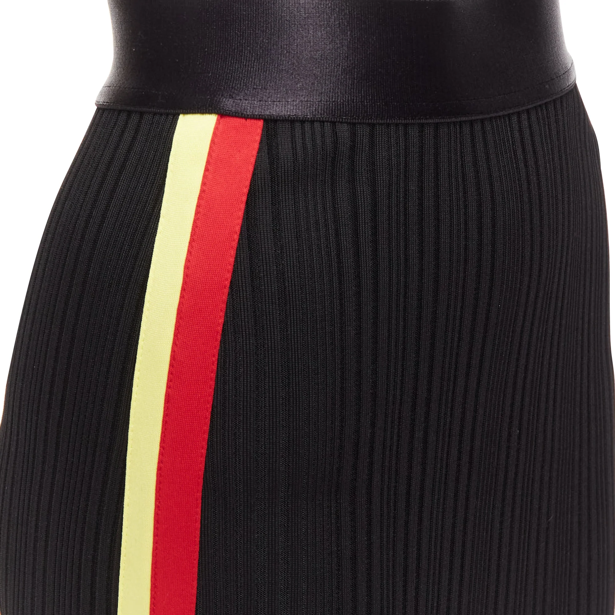 Ellery Viscose Tape Ribbed High Waist Pleated Skirt