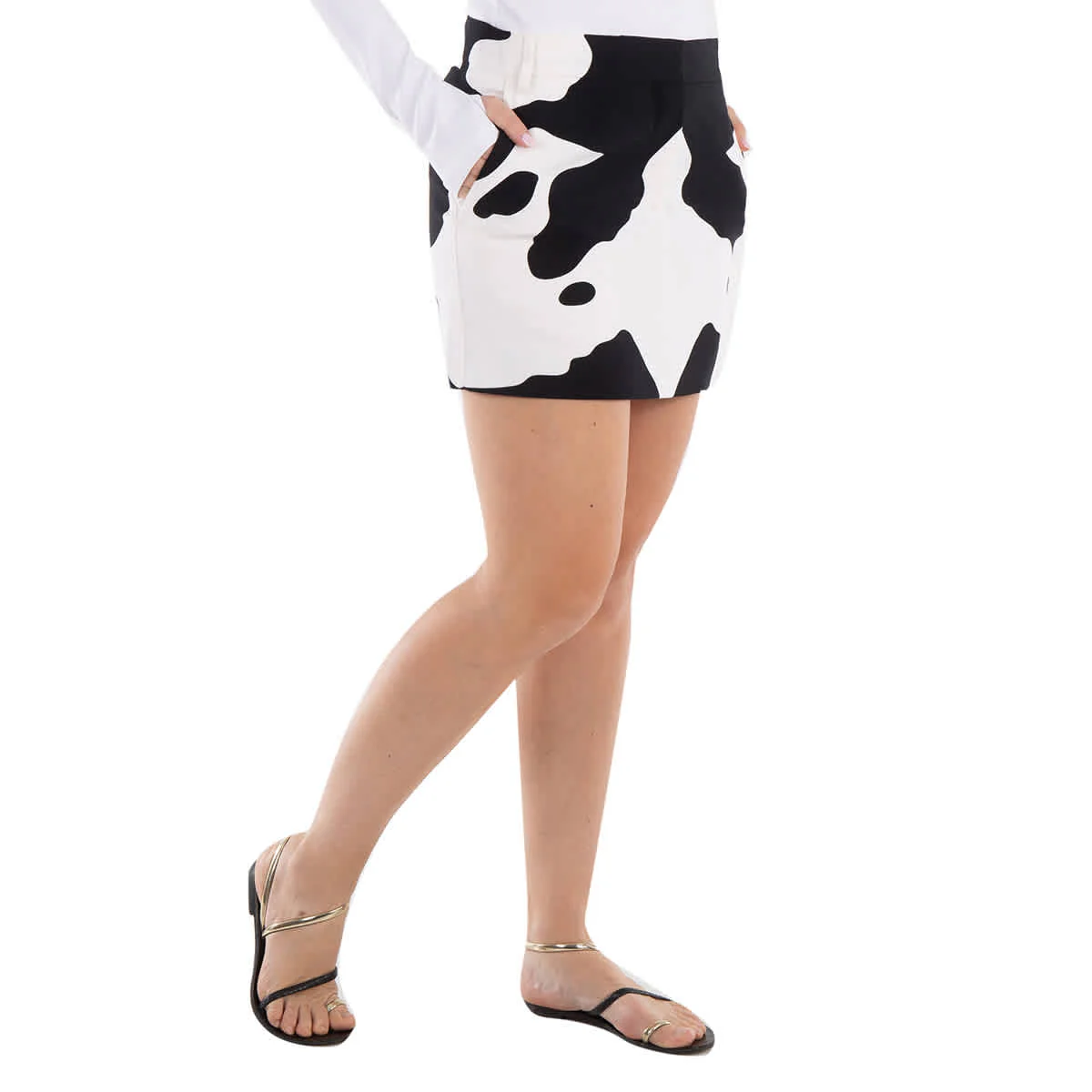 Burberry Monochrome Cow Print Mini Skirt
