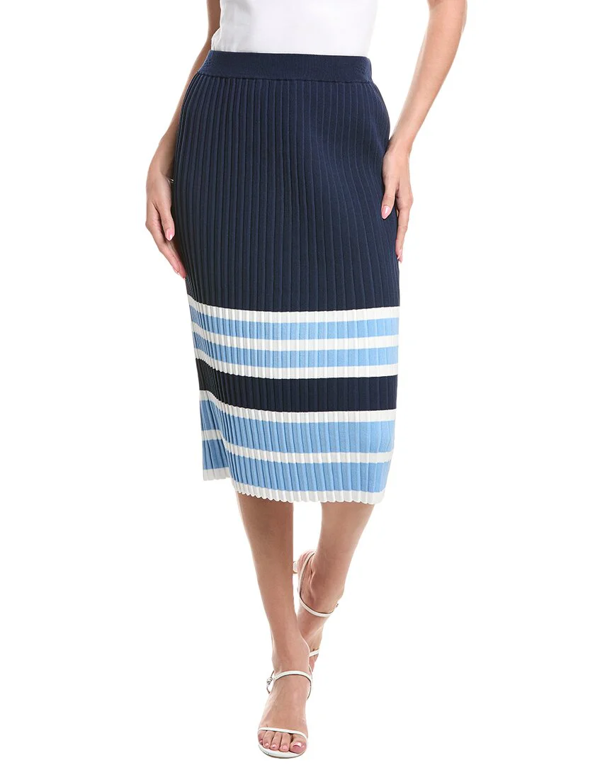 T Tahari Ribbed Midi Skirt