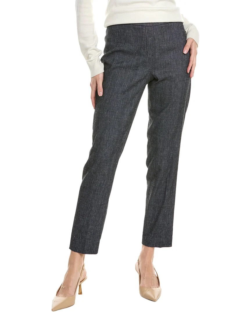 Elie Tahari Slim Linen-Blend Pant