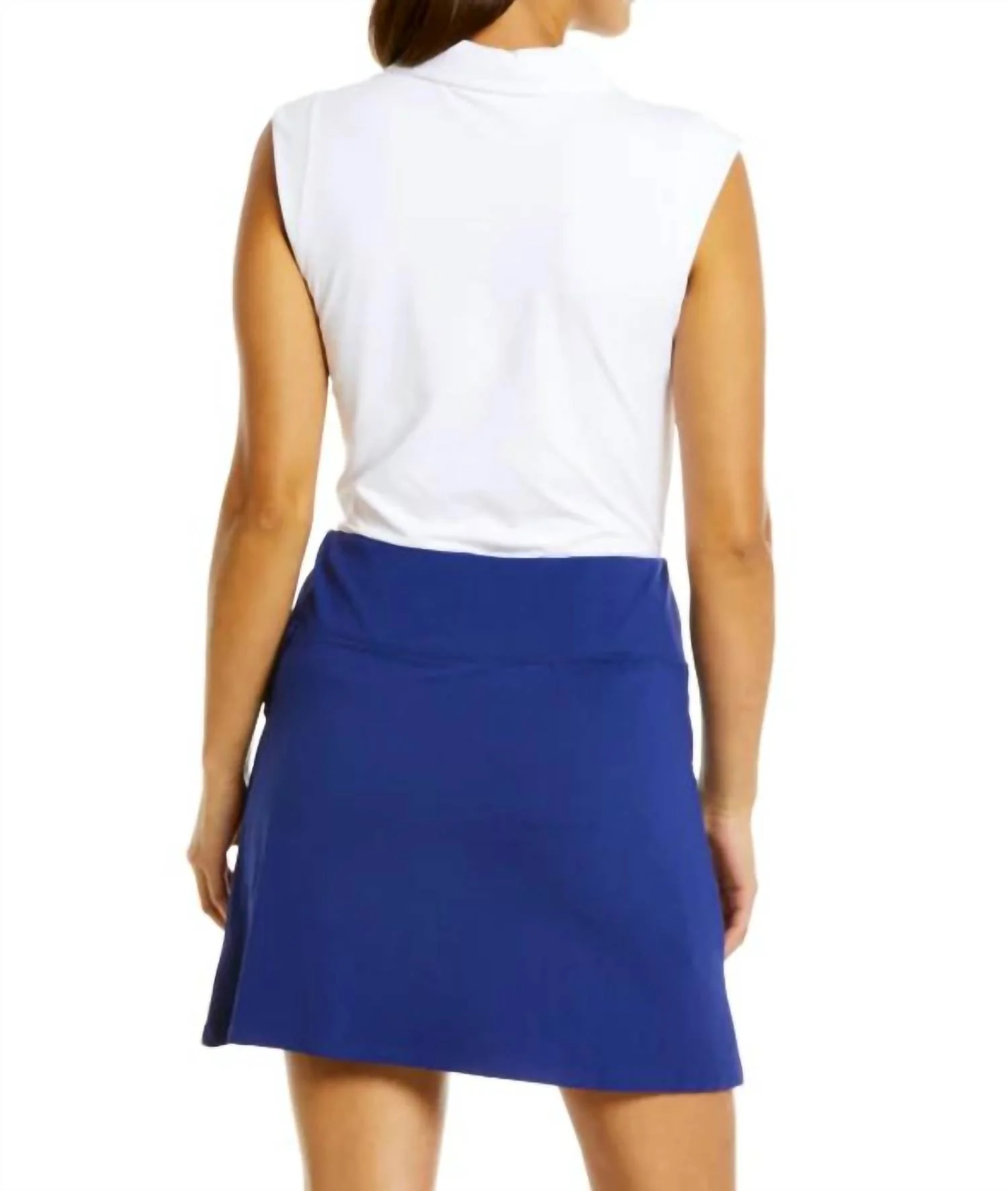 Faux Wrap Skirt In Navy