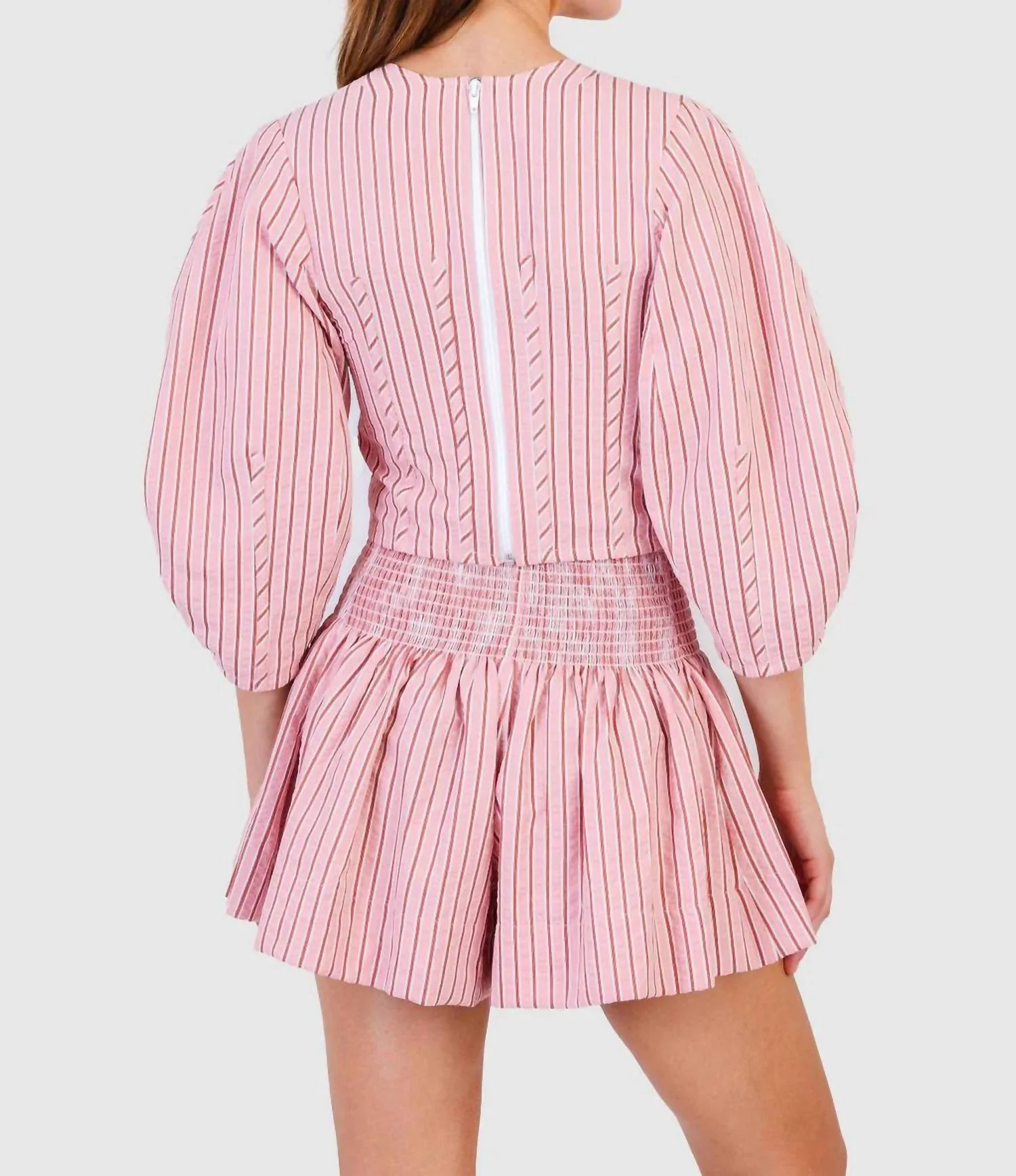 Erica Skirt In Lipstick Pink And Red Stripe