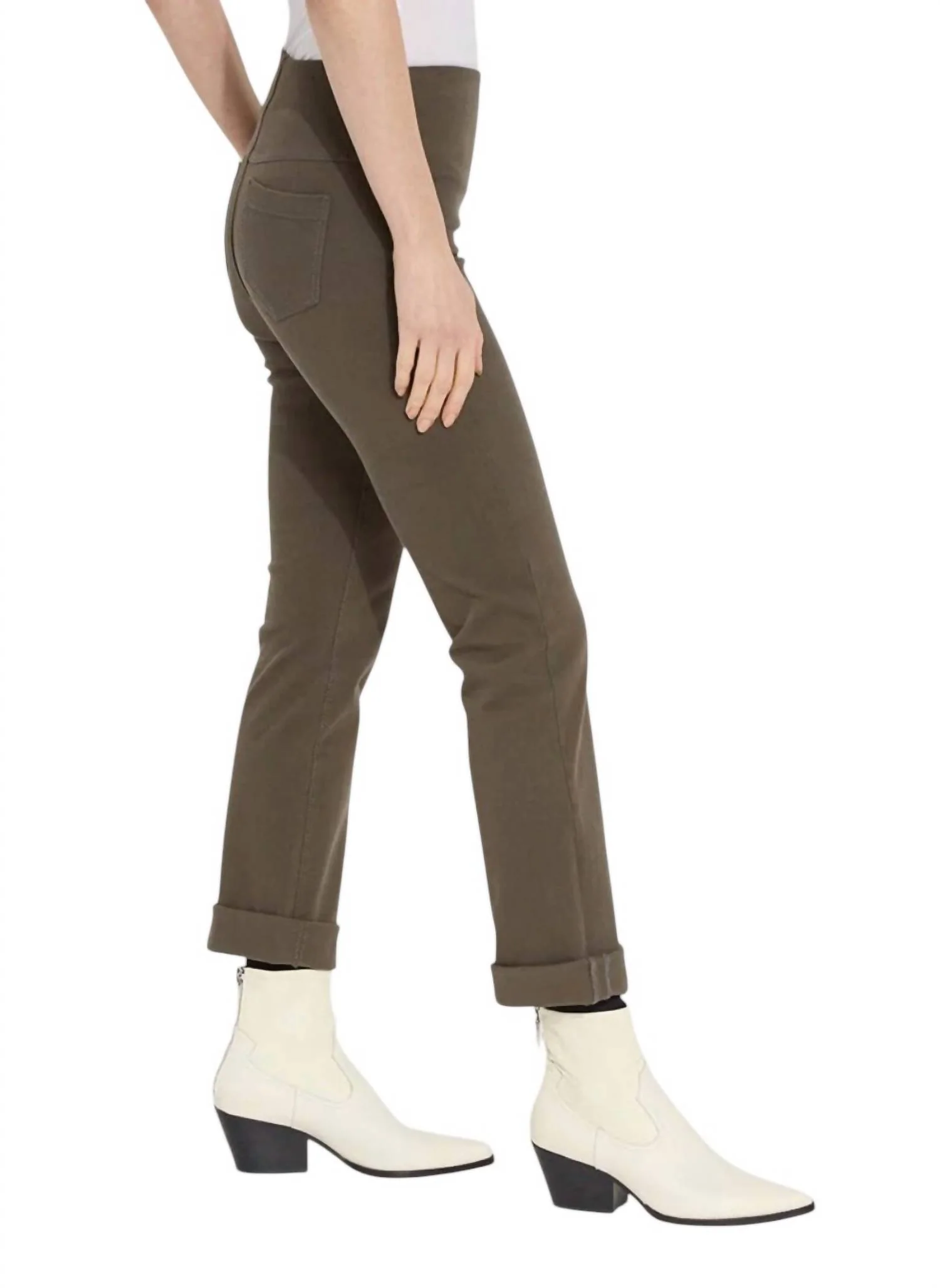 Boyfriend Denim Jeans In Pewter Green