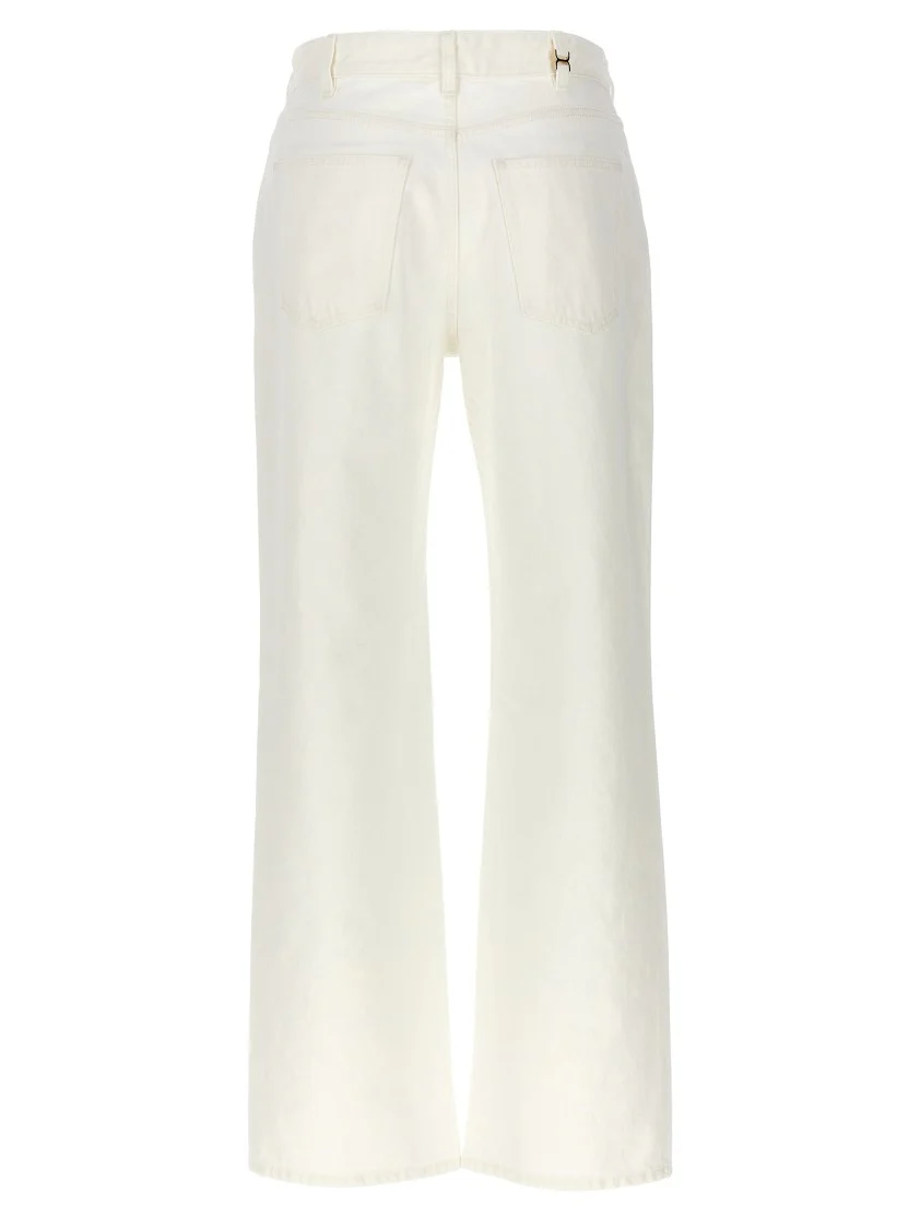High-Waisted Flare Leg Jeans With Minimalist Detailing