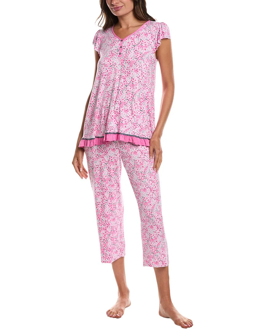 Ellen Tracy 2pc Top & Cropped Pant Sleep Set
